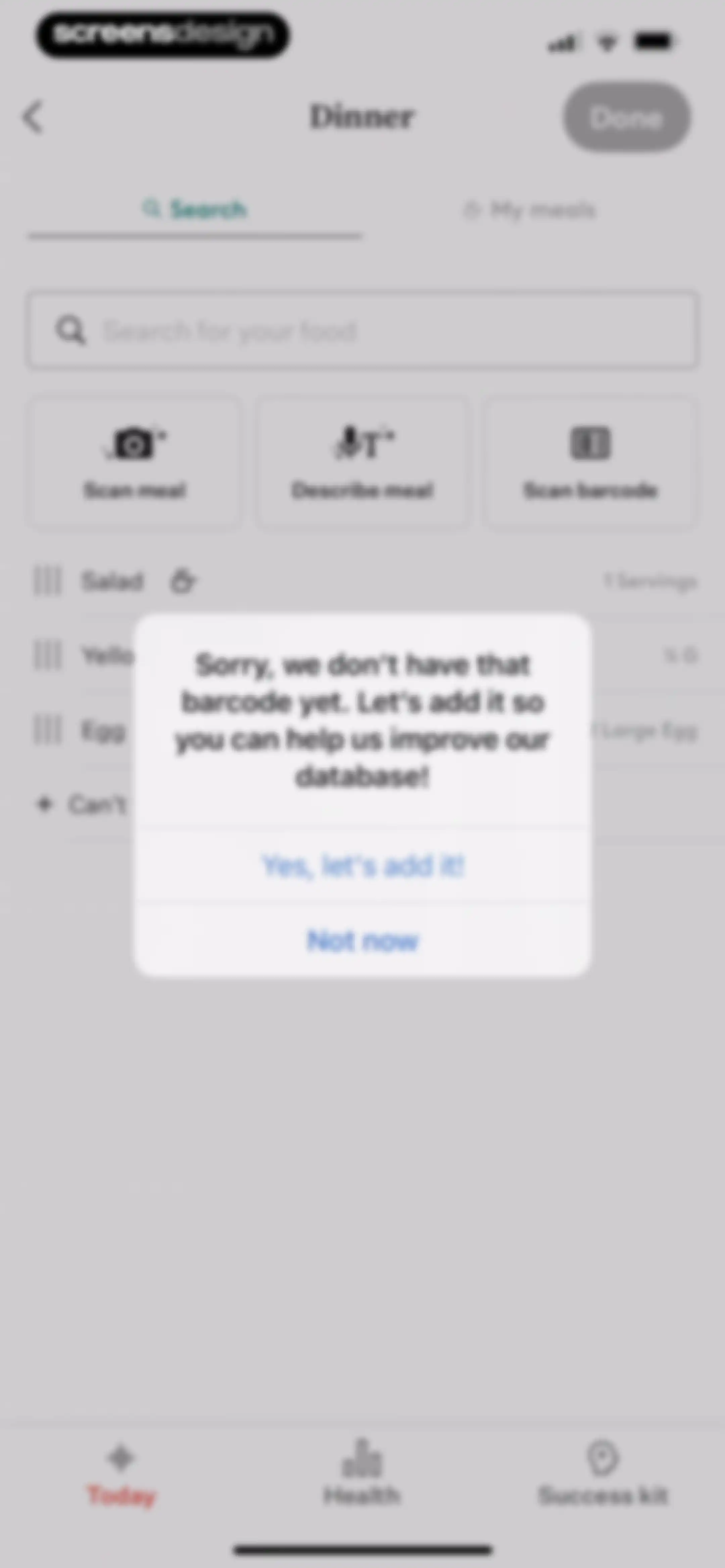 Noom Weight Loss, Food Tracker screen 202