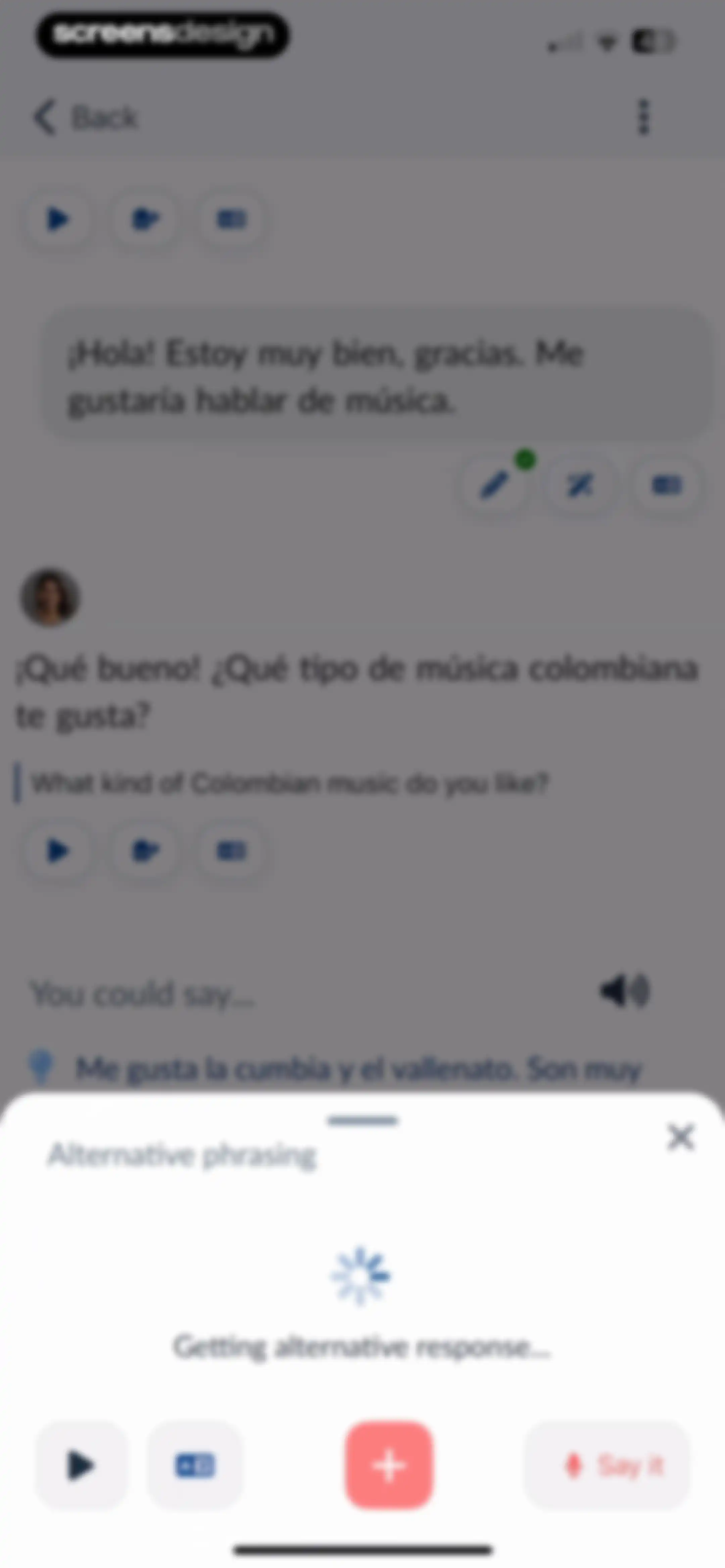 Langua: AI language learning screen 52