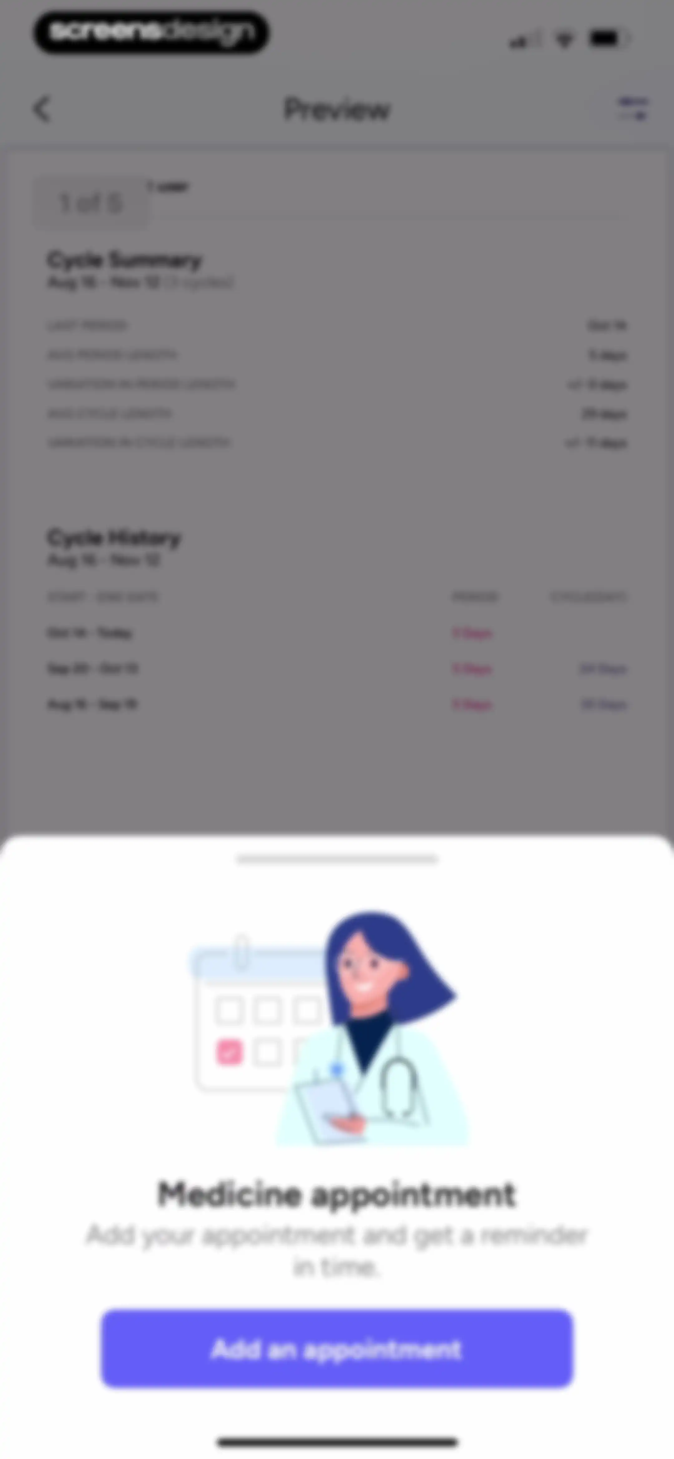 Period Tracker Period Calendar screen 55