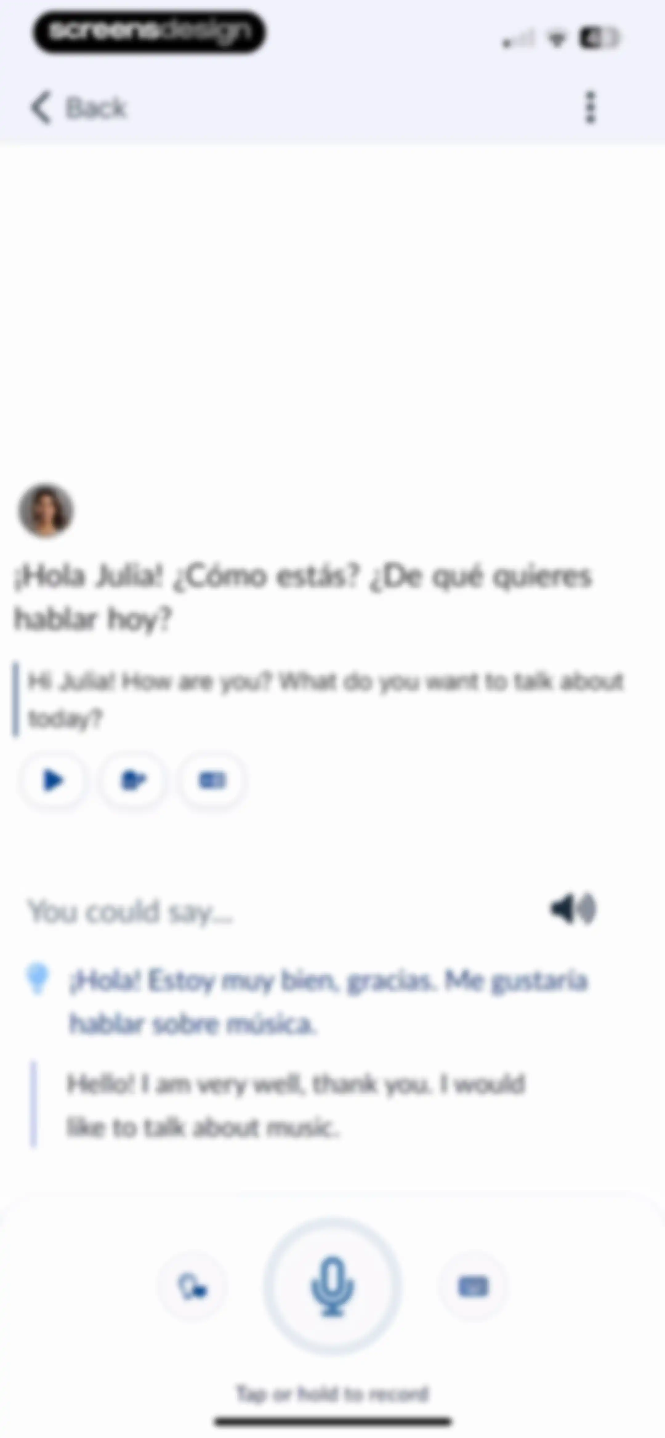 Langua: AI language learning screen 41