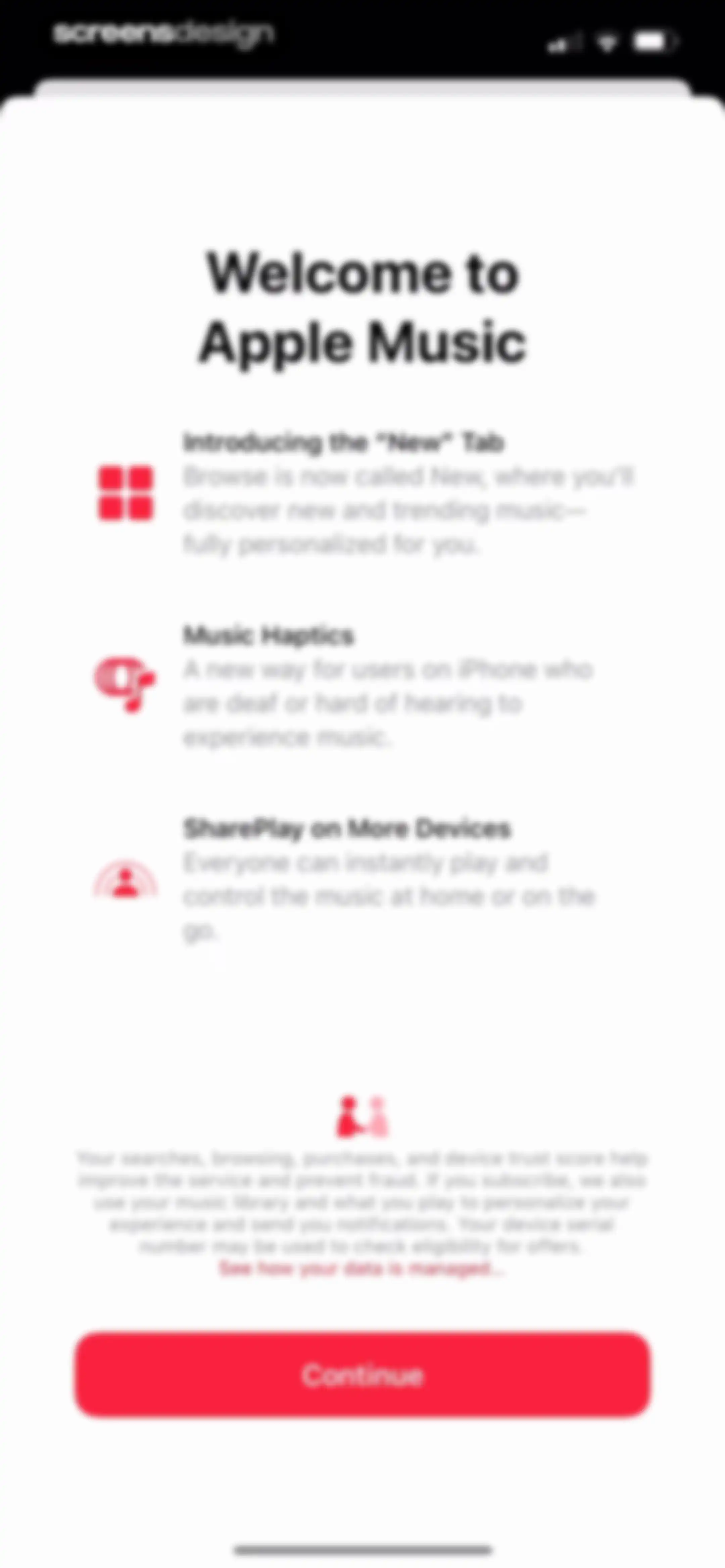 Apple Music screen 1