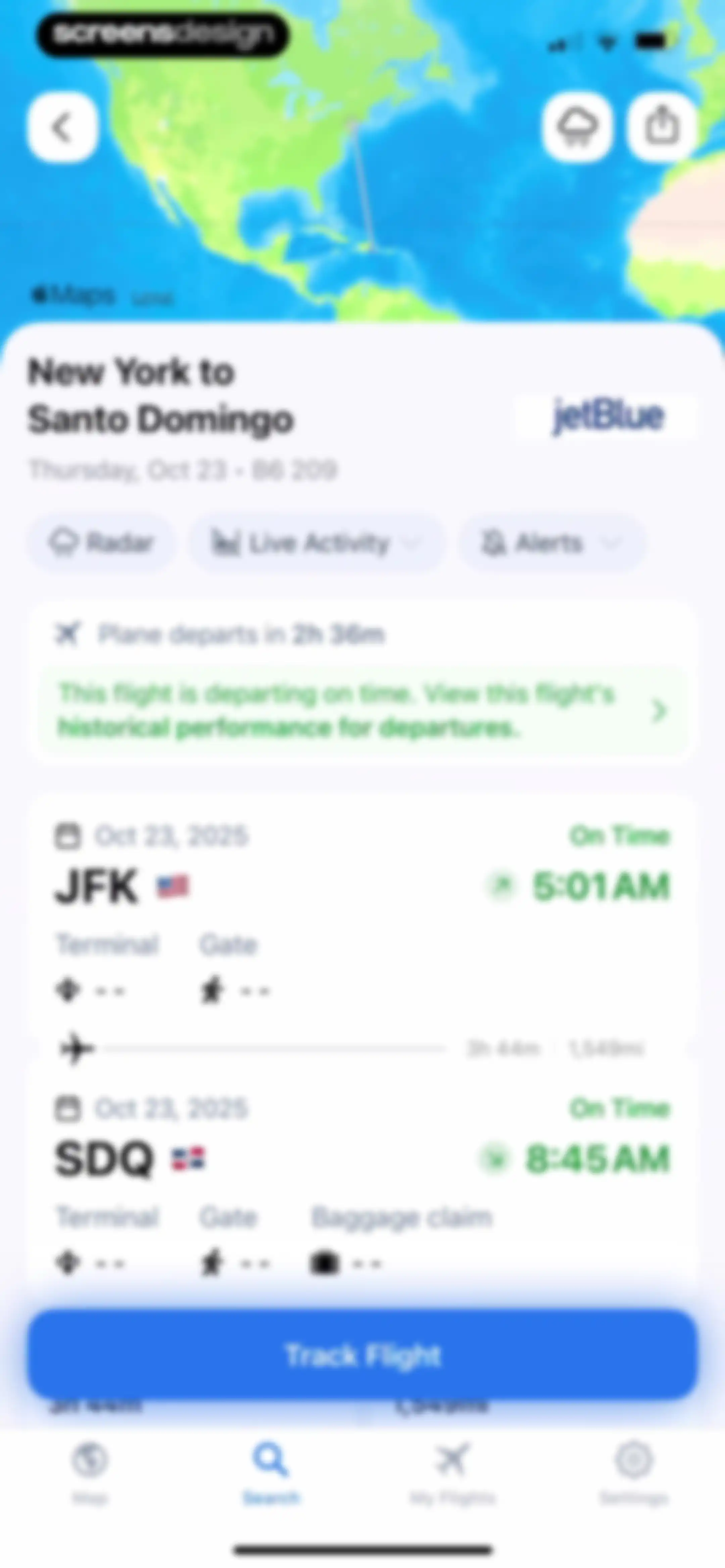Flight Tracker + screen 47