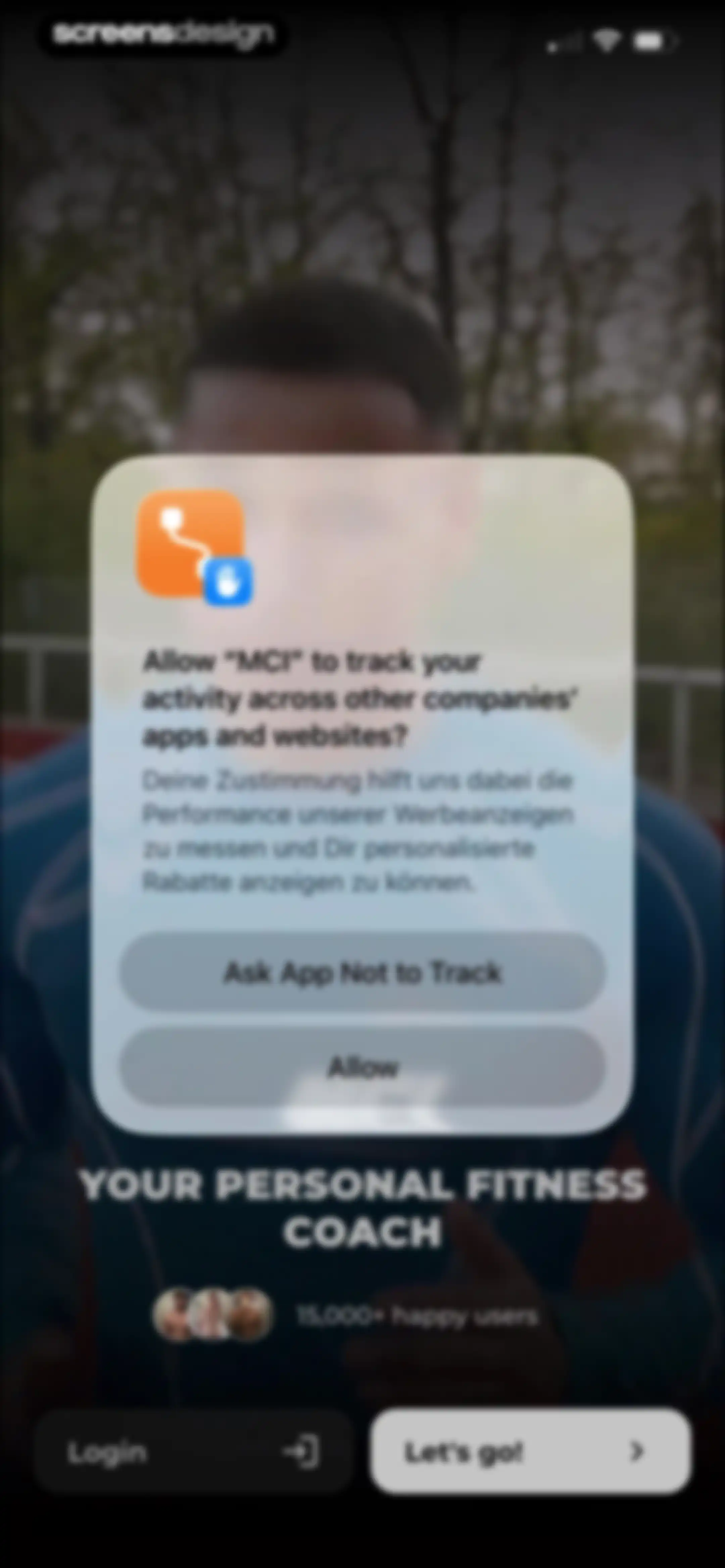 MCI - Personal Training AI screen 2