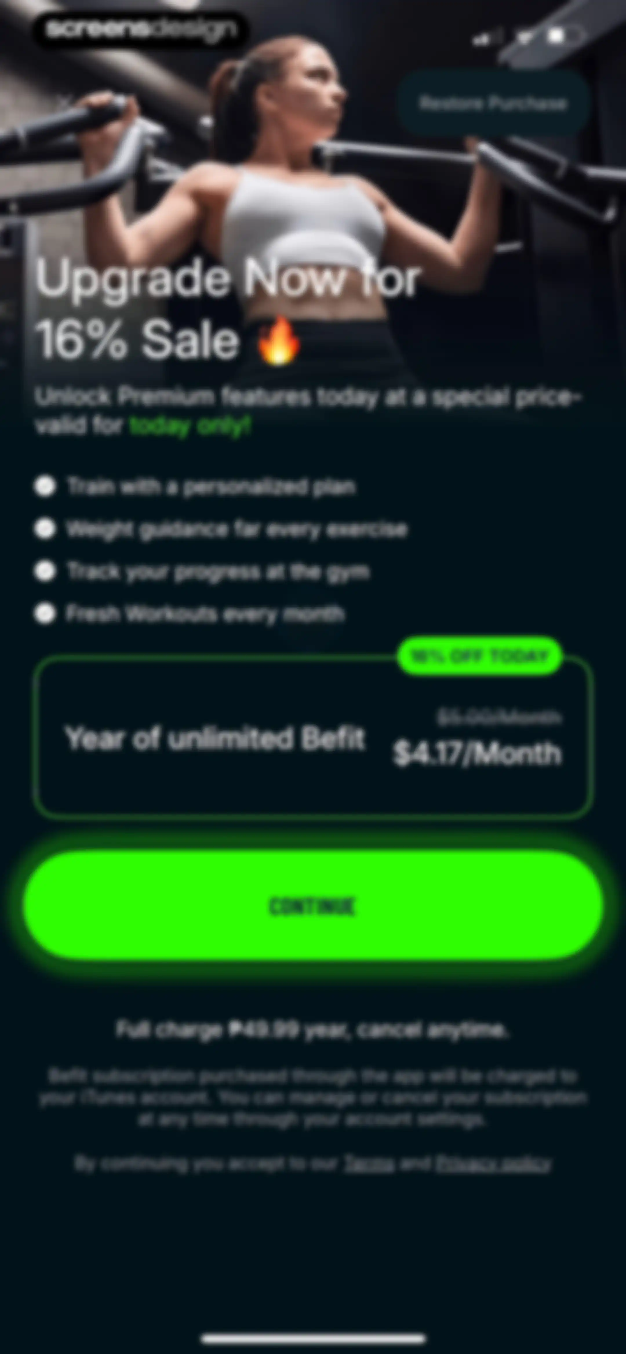 Befit: Gym & Home Workout Plan screen 49