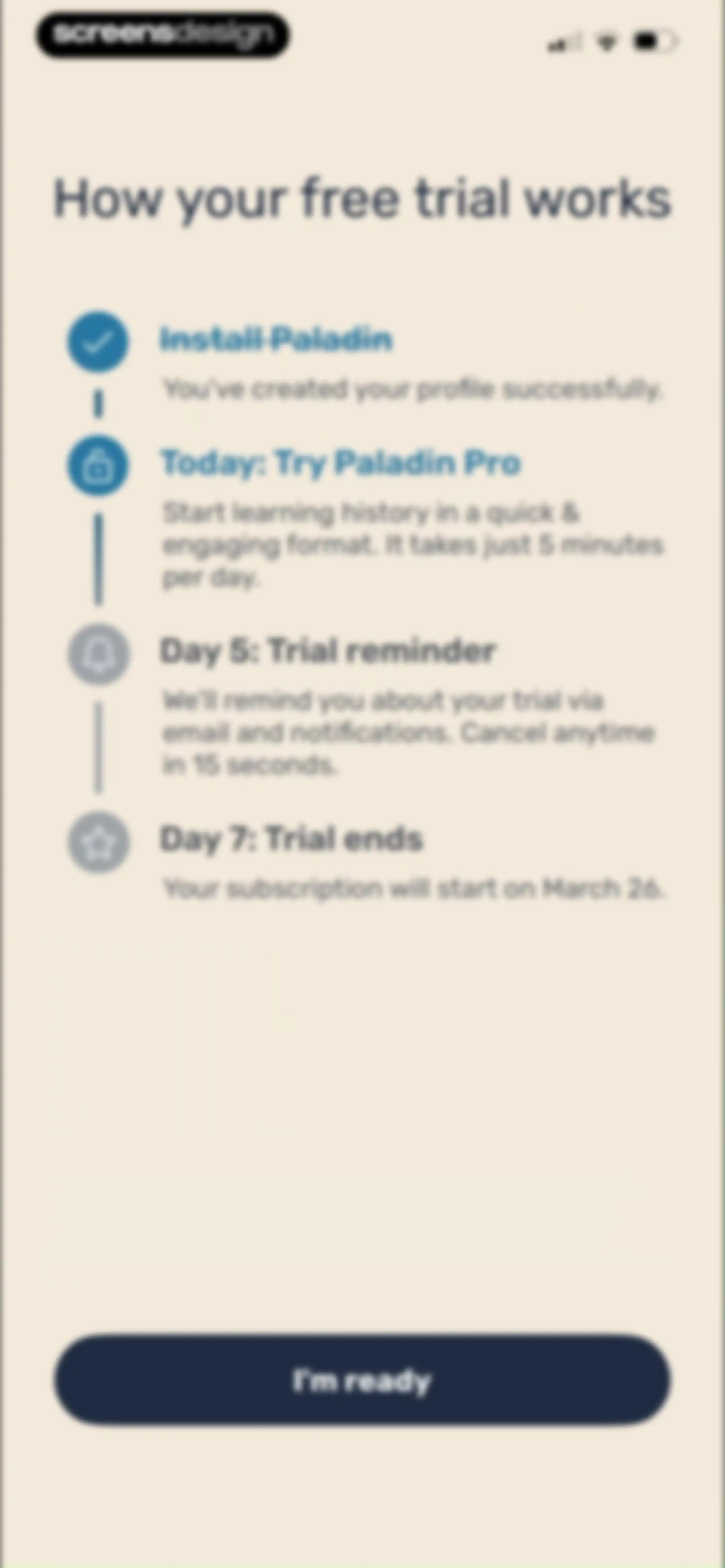 Paladin: Learn History screen 32