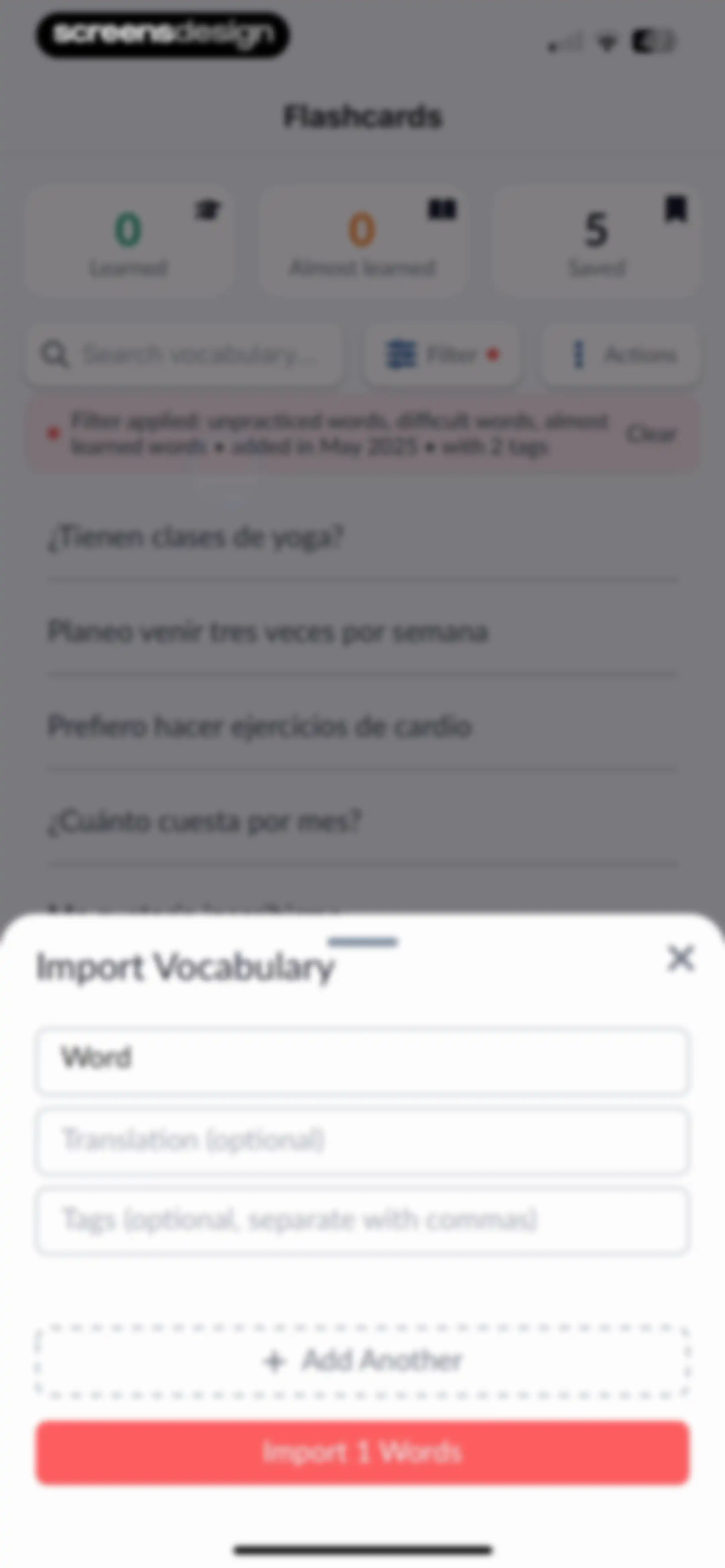 Langua: AI language learning screen 94