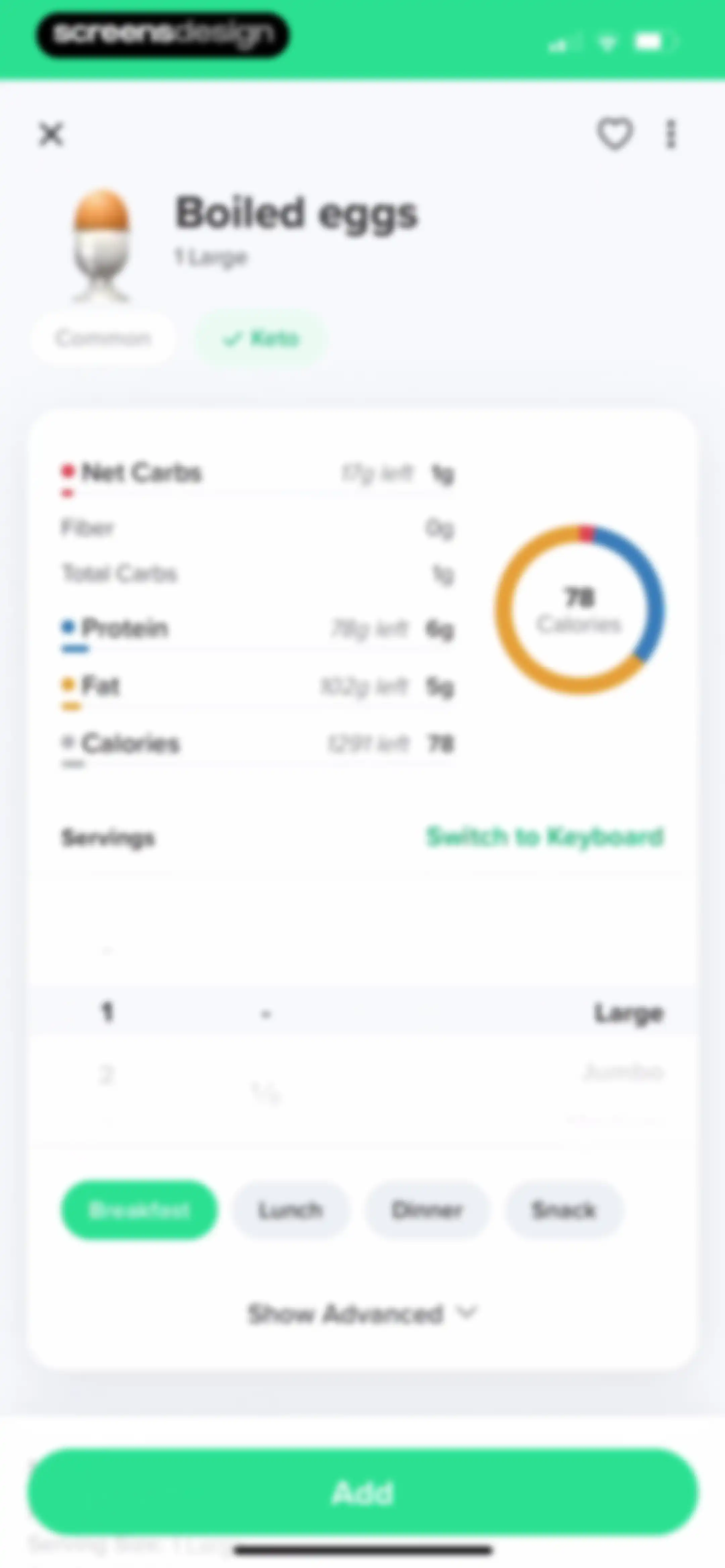 Carb Manager: Keto & Macro Log screen 74