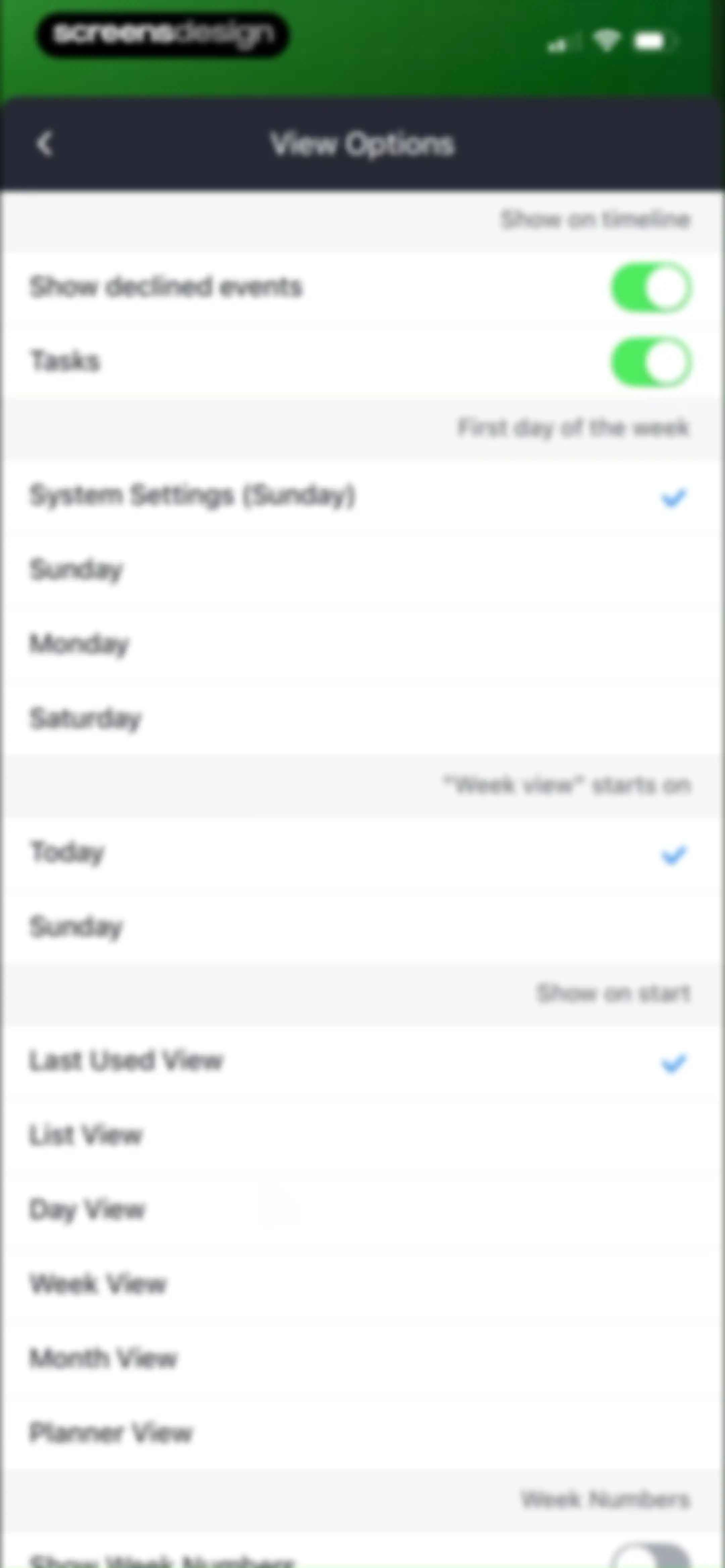 Calendars: Schedule Planner screen 110