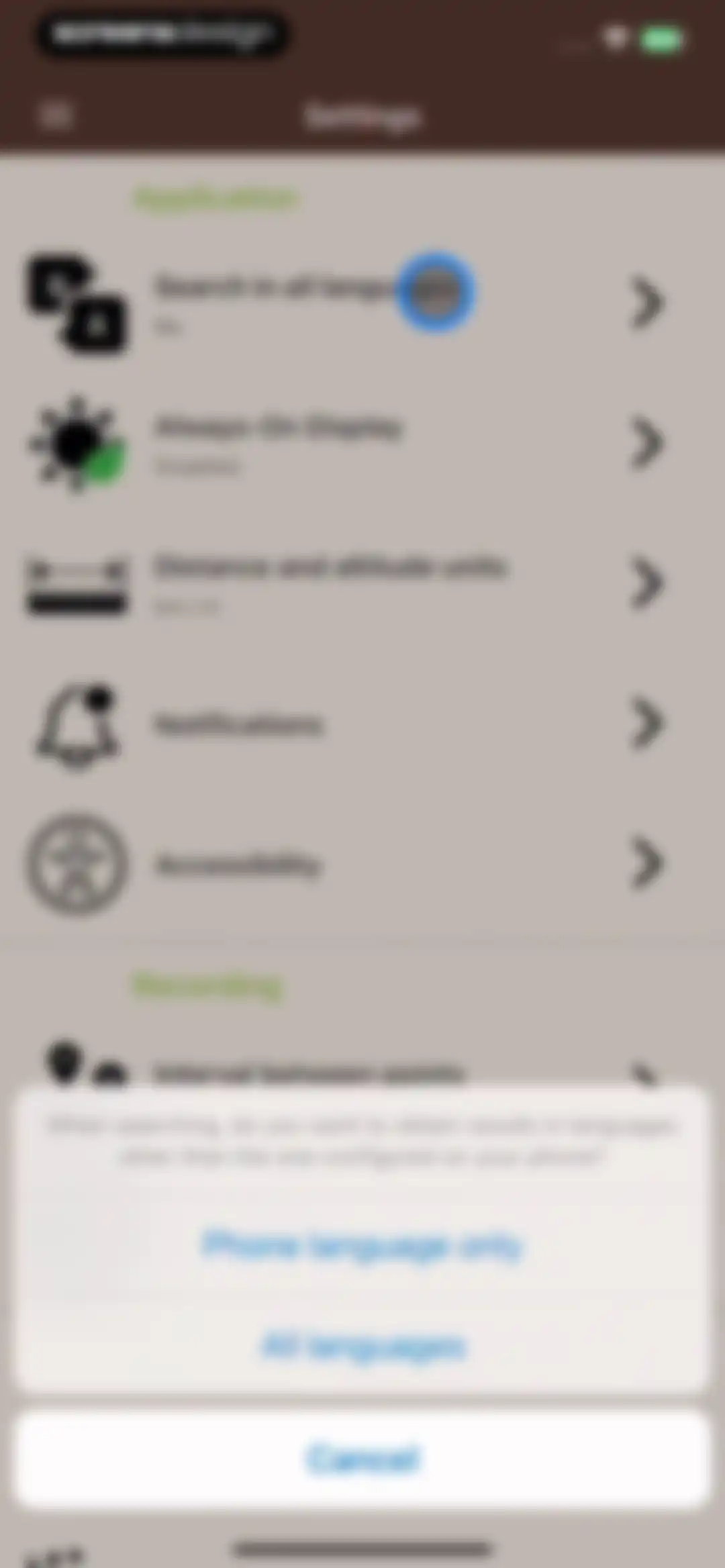Visorando Walking Routes screen 70