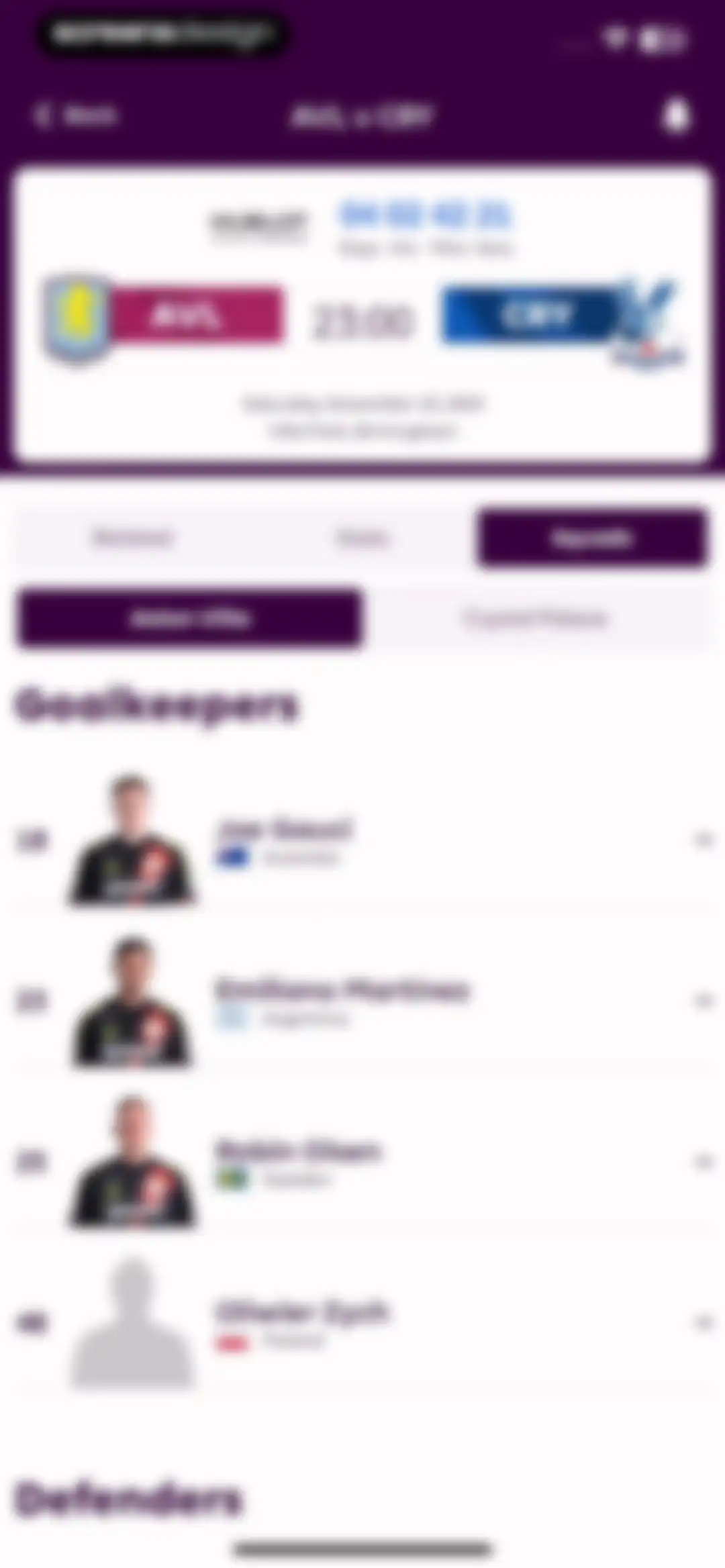 Premier League - Scores, News screen 22