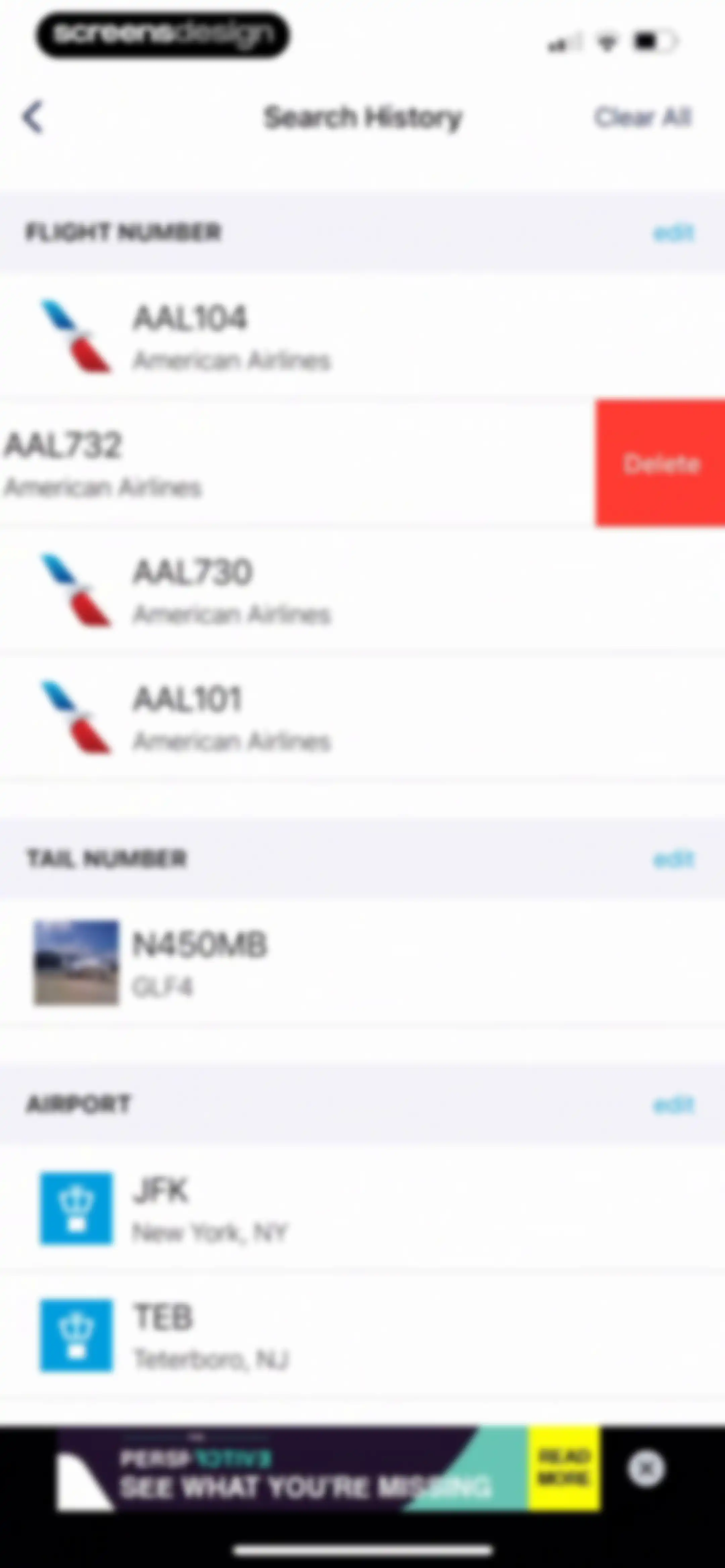 FlightAware Flight Tracker screen 84