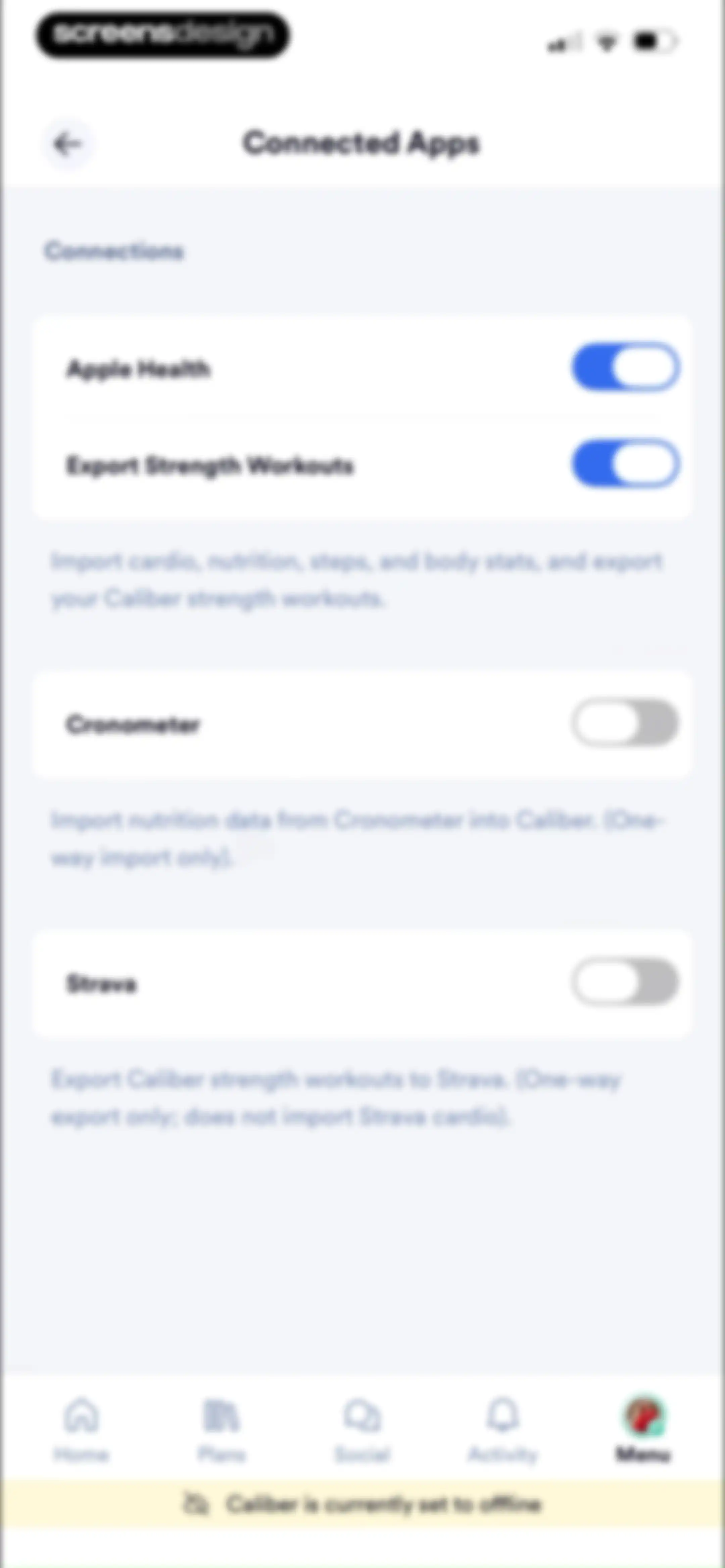 Caliber: Strength Training screen 198