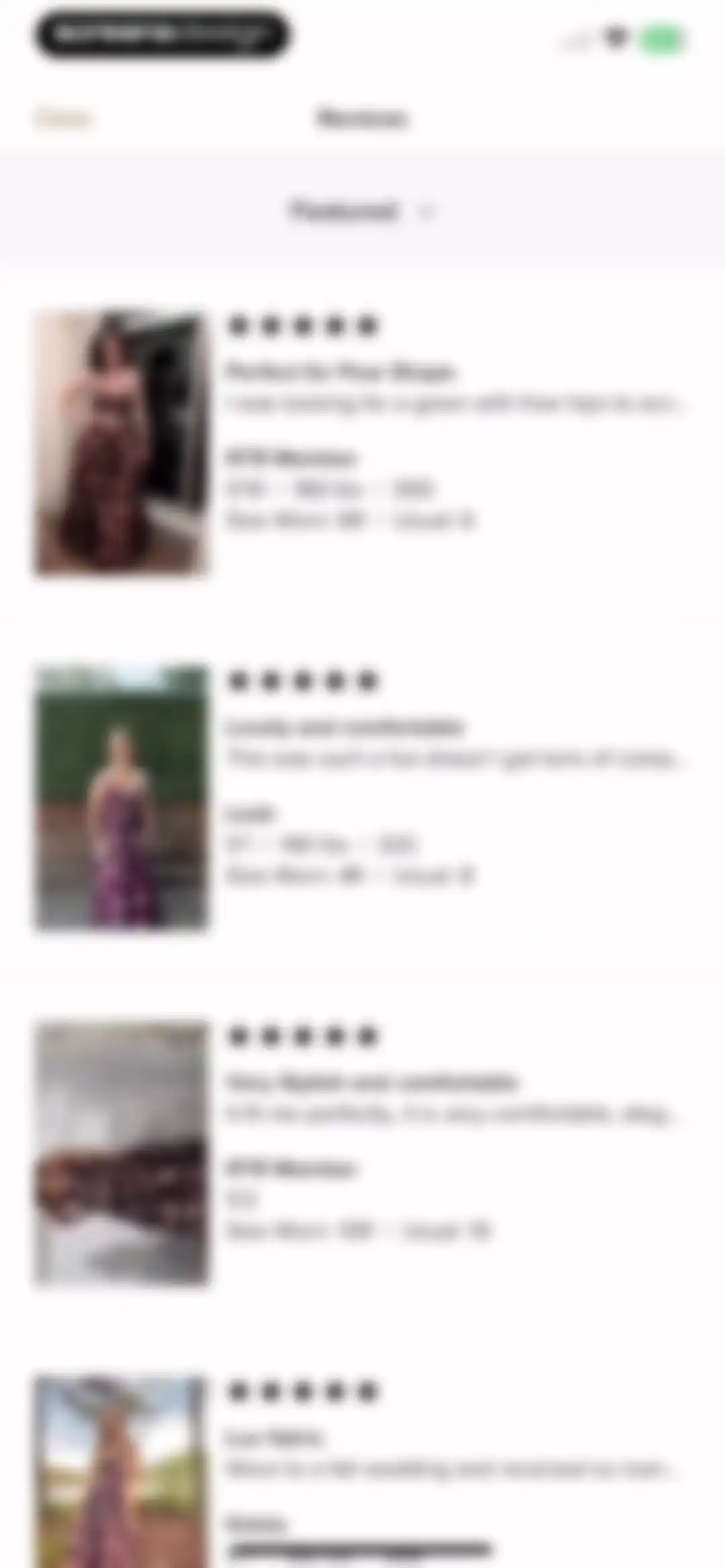 Rent the Runway (RTR) screen 29