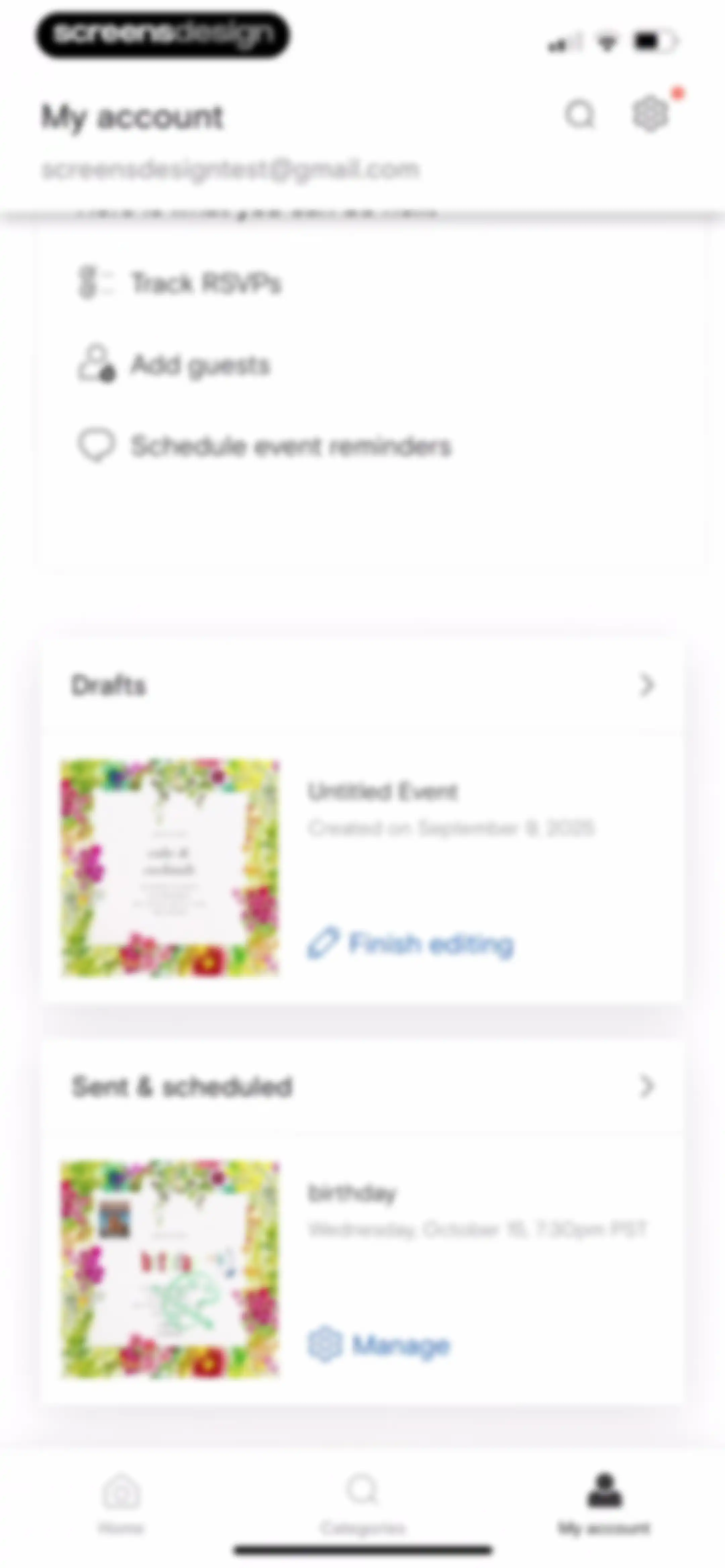 Paperless Post: Invitations screen 119