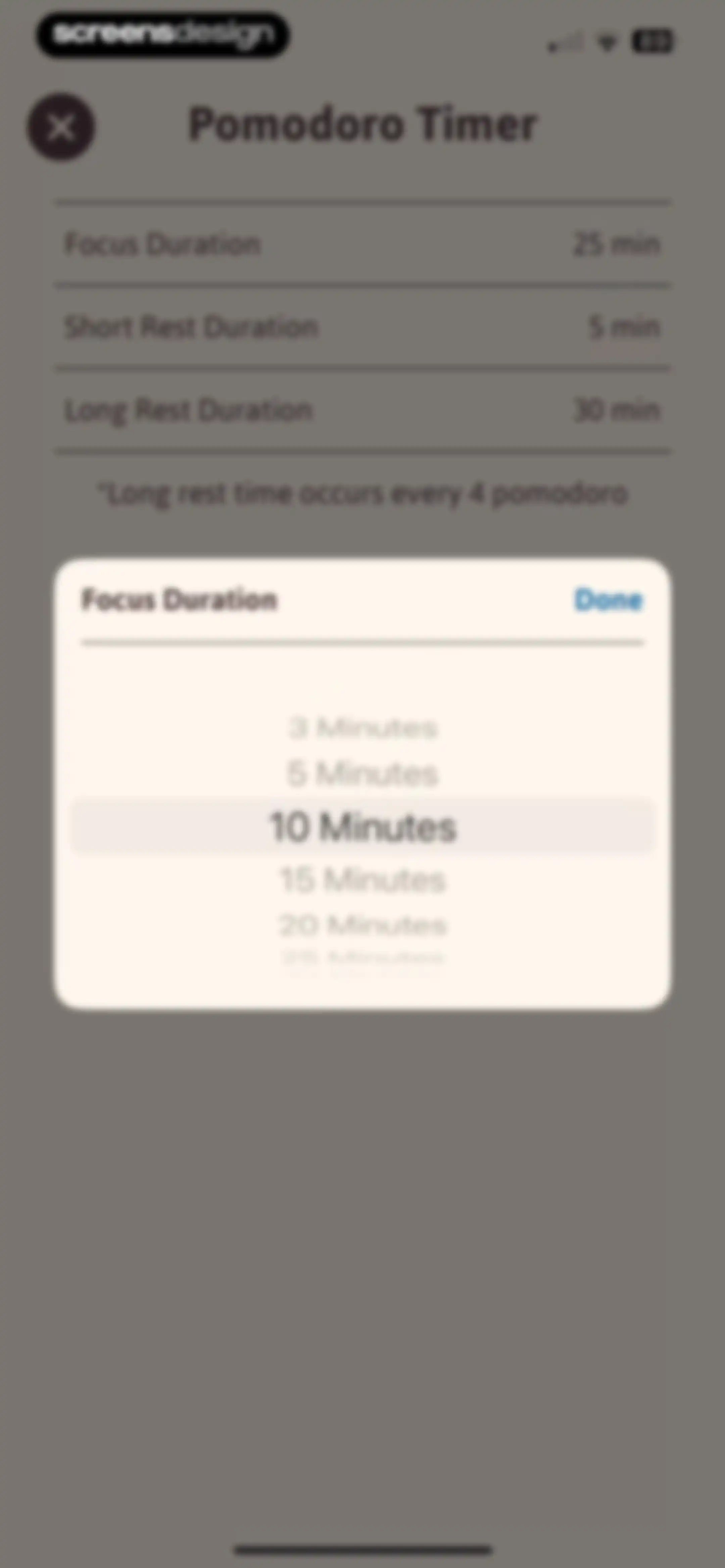 Focus Traveller - Flow Timer screen 89