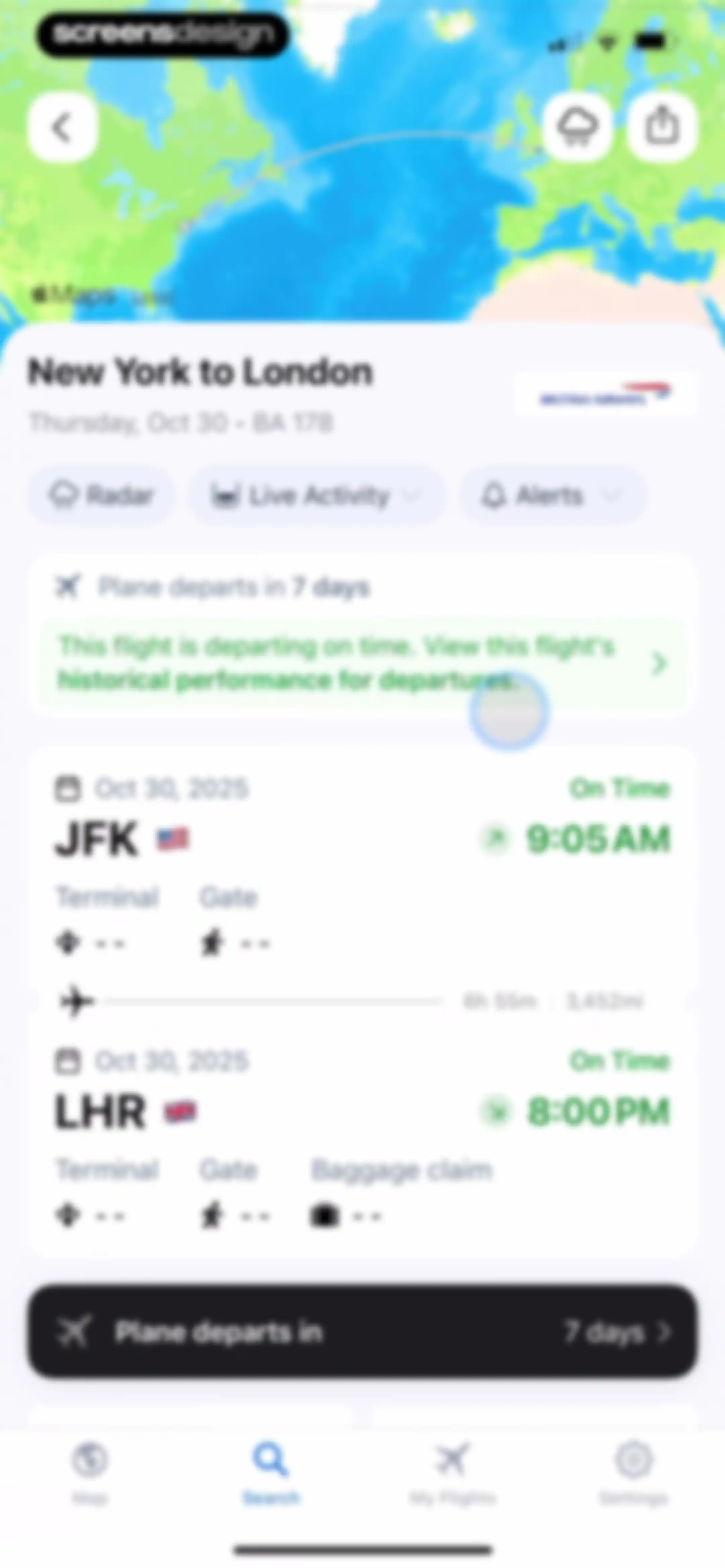 Flight Tracker + screen 78
