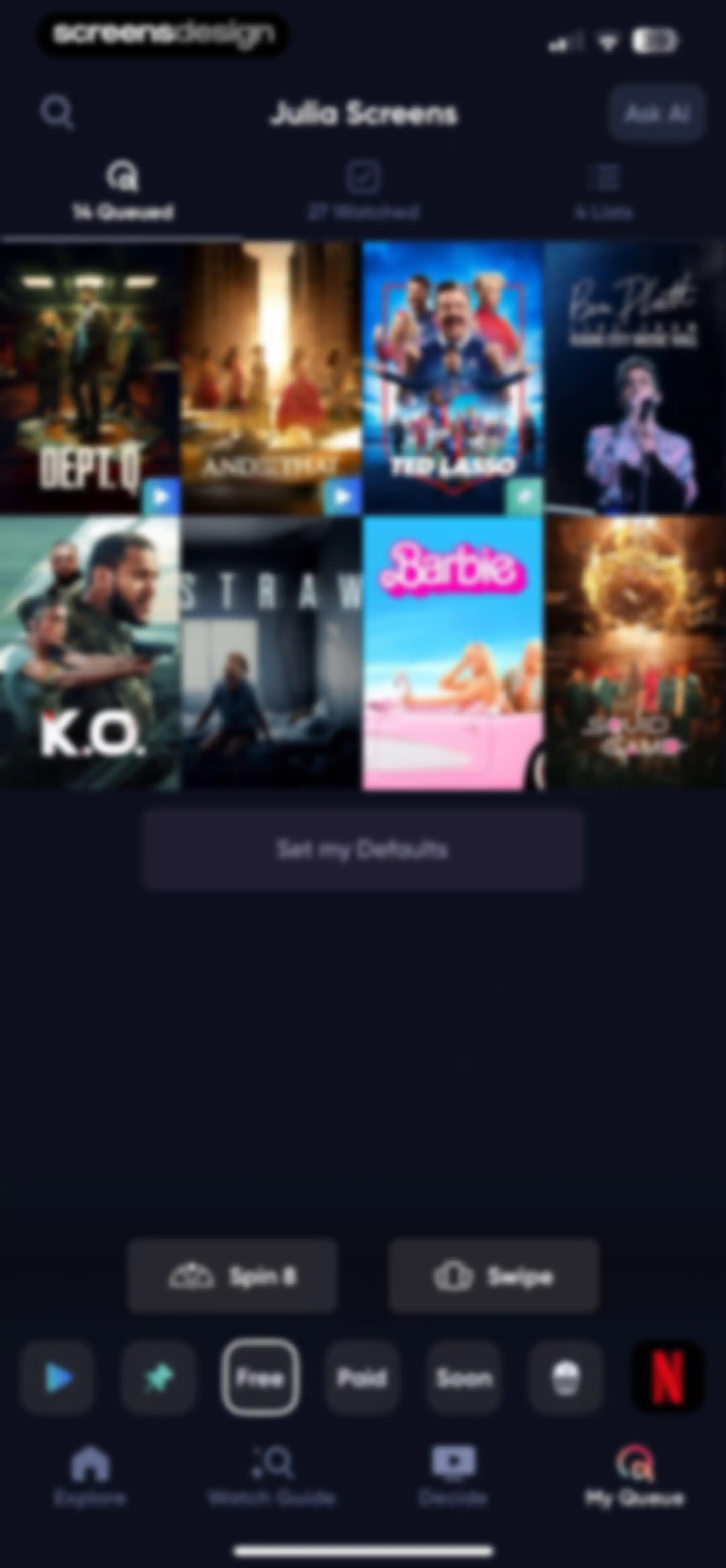 Queue - Find Movies & Shows screen 155