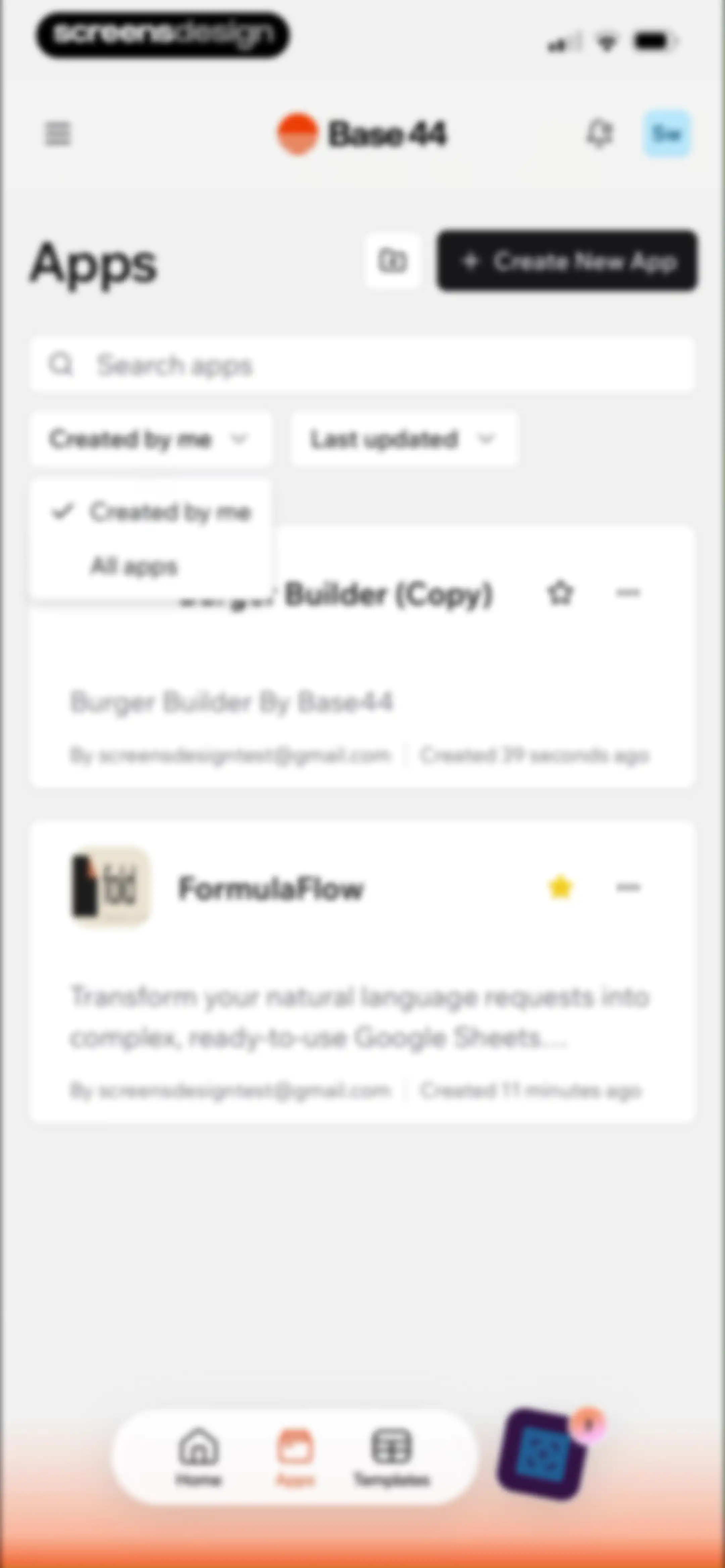 Base44: Build with AI screen 104