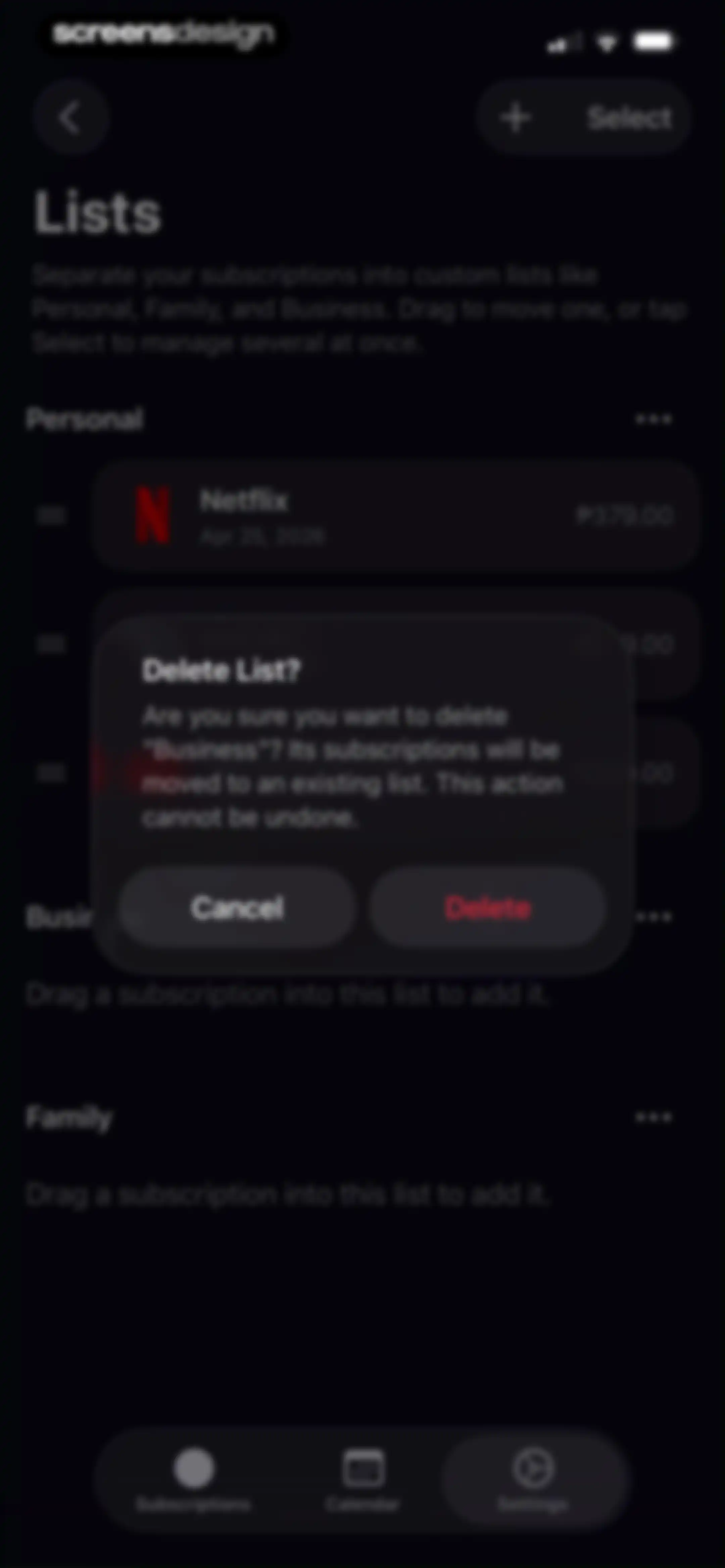 Subscription Manager: Orbit screen 51