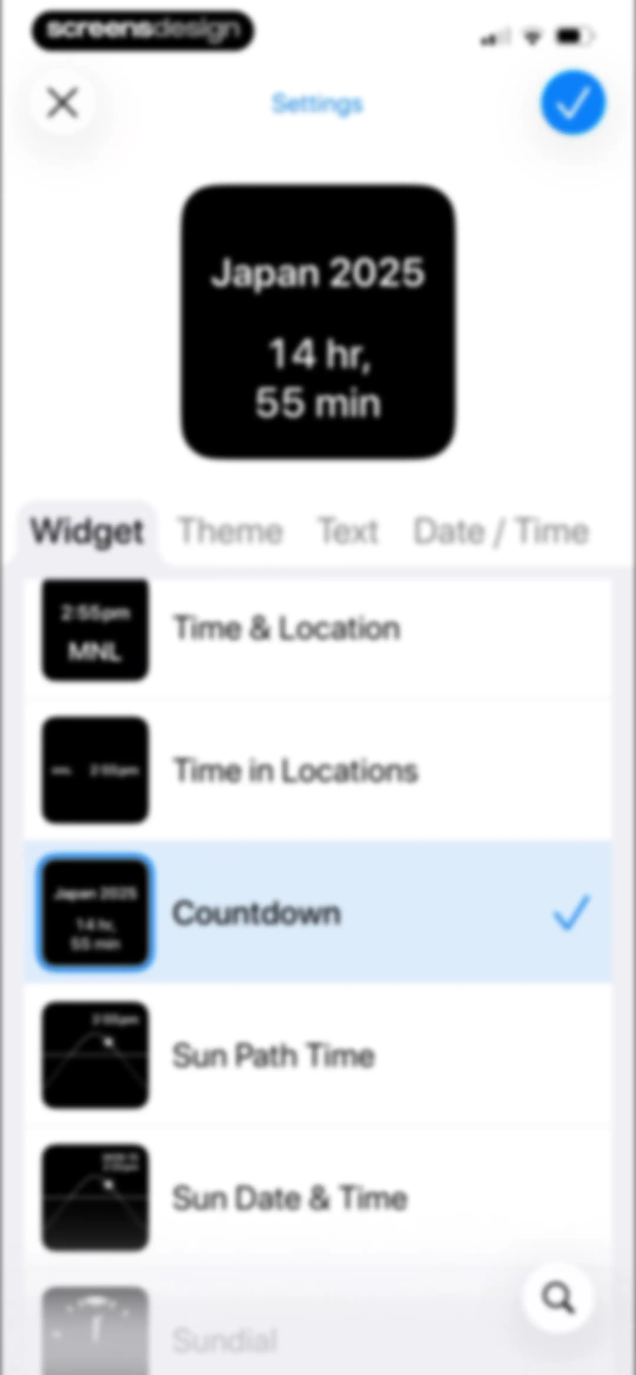 Widgetsmith screen 110