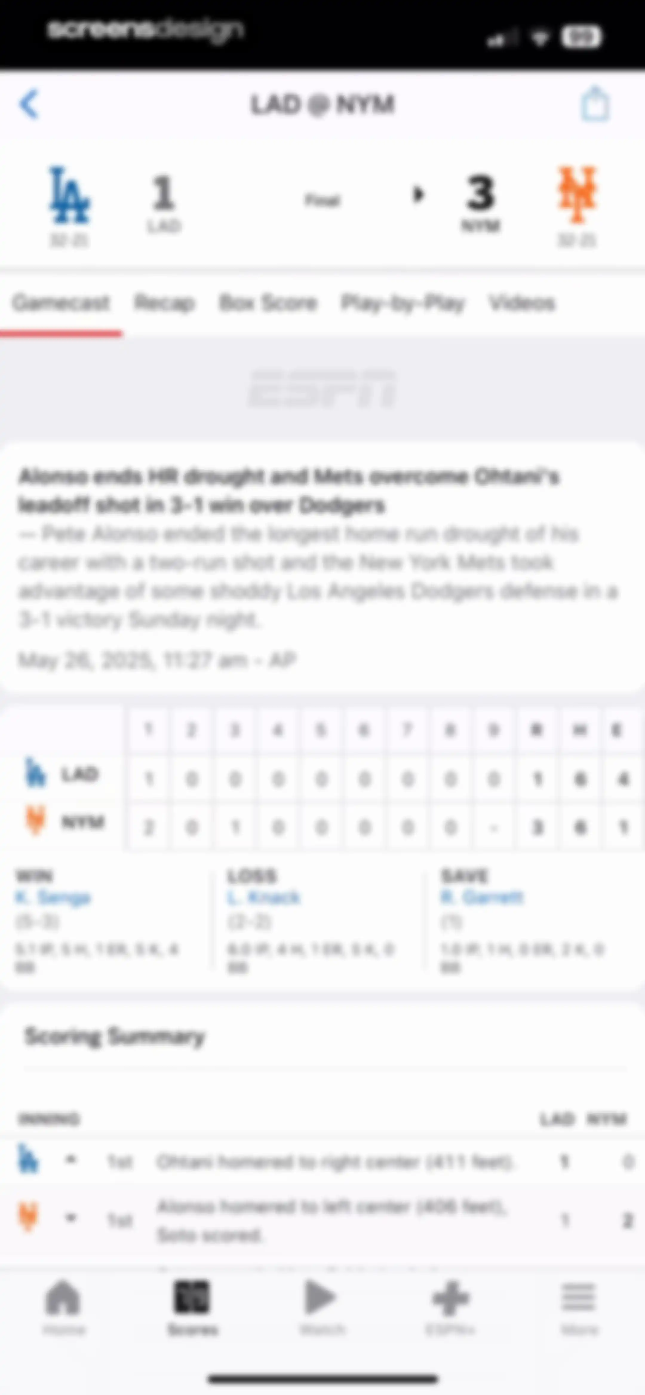 ESPN: Live Sports & Scores screen 67