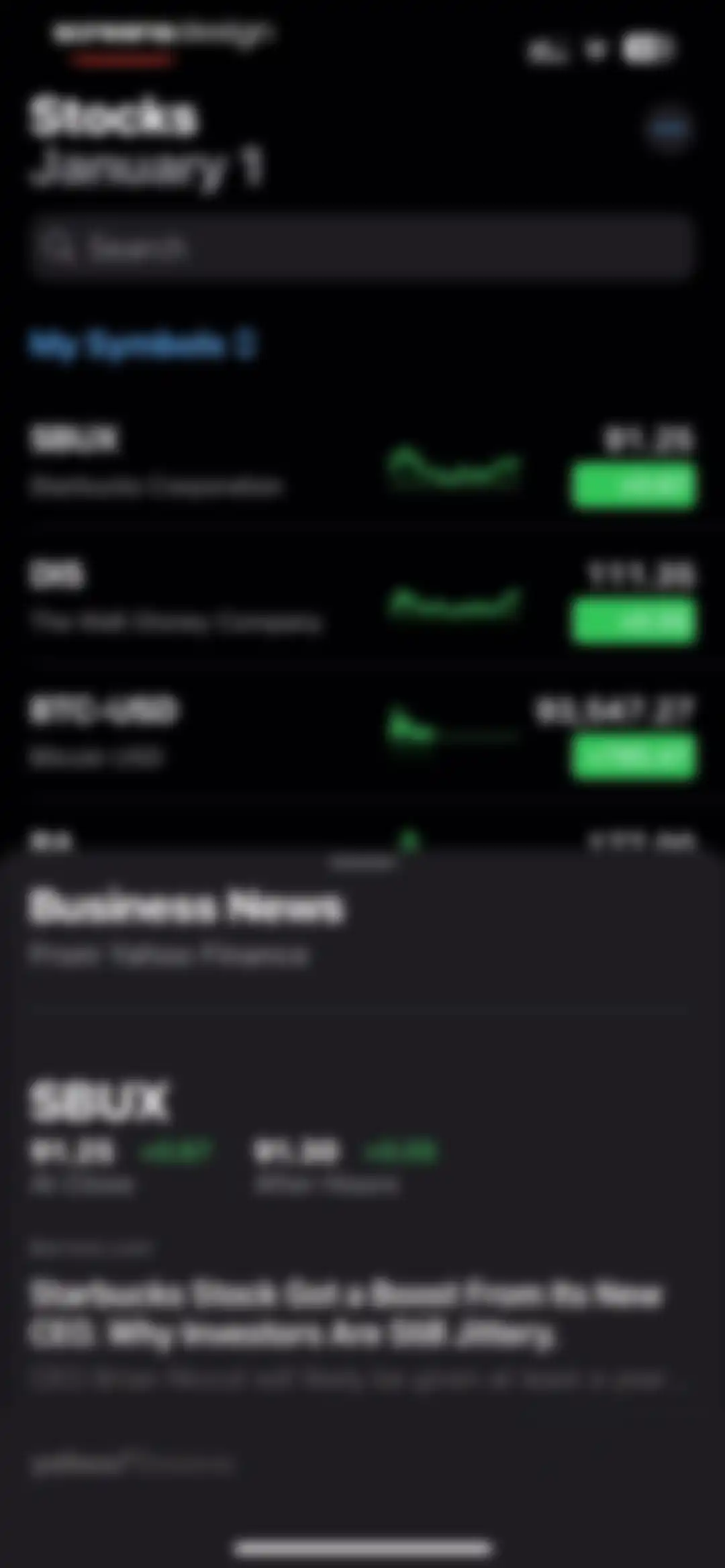 Stocks screen 3