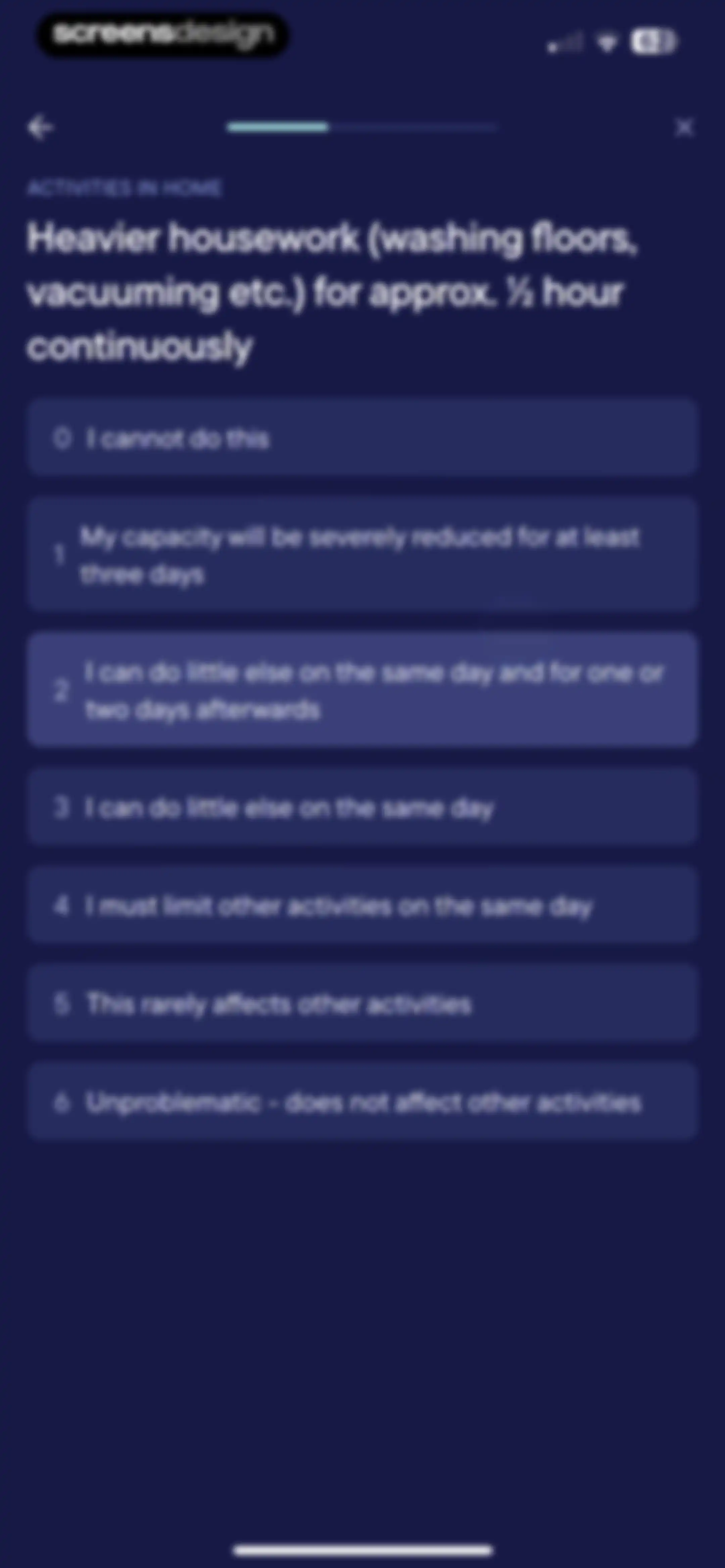 Visible: Pacing for illness screen 71