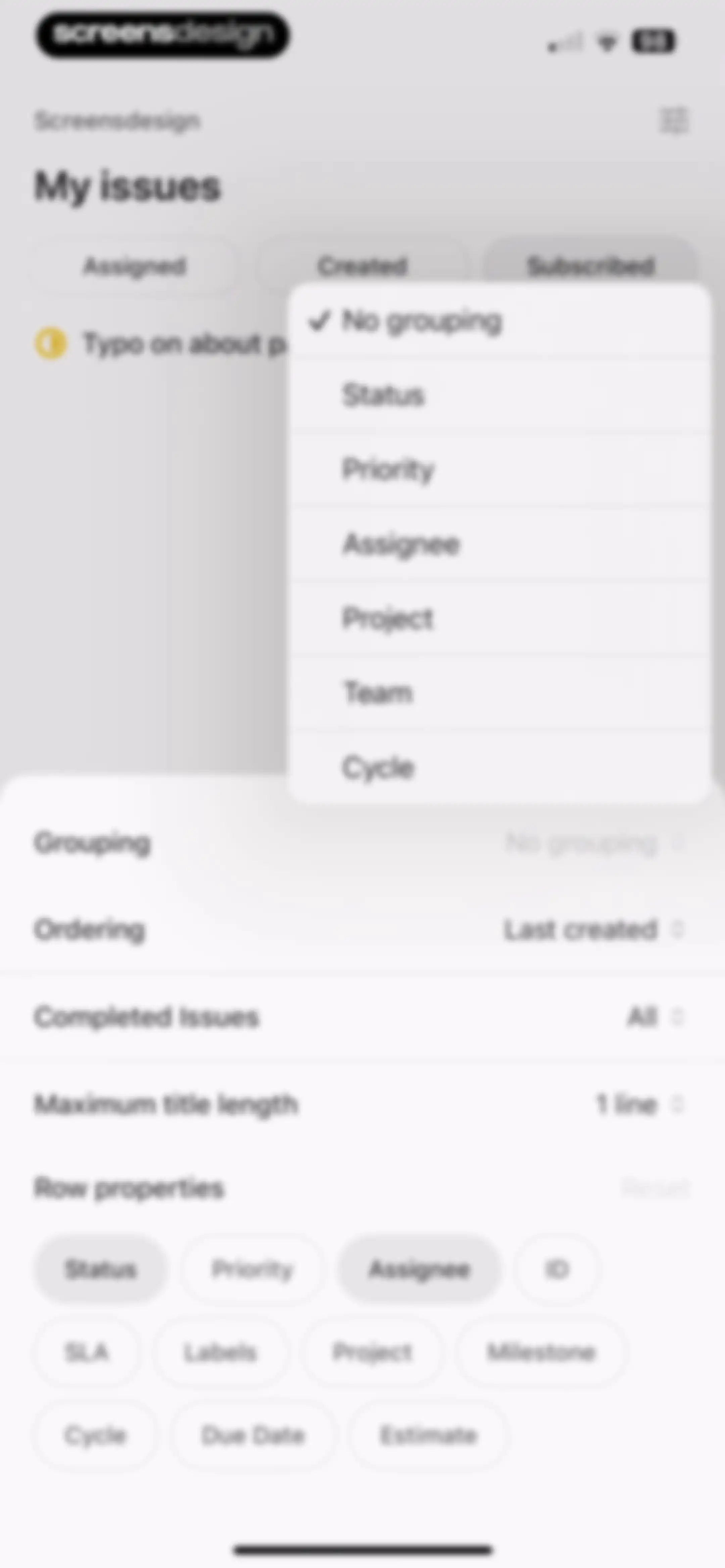 Linear Mobile screen 54