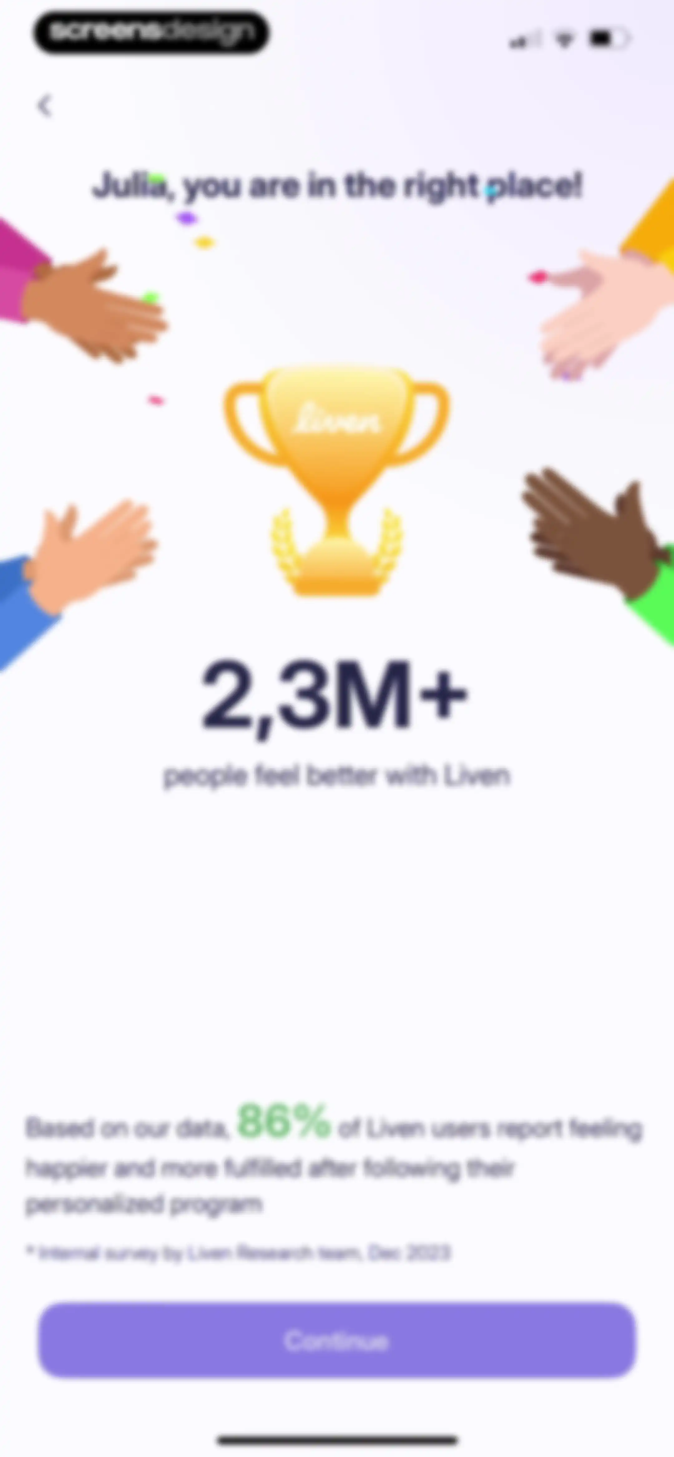 Liven: Discover yourself screen 24
