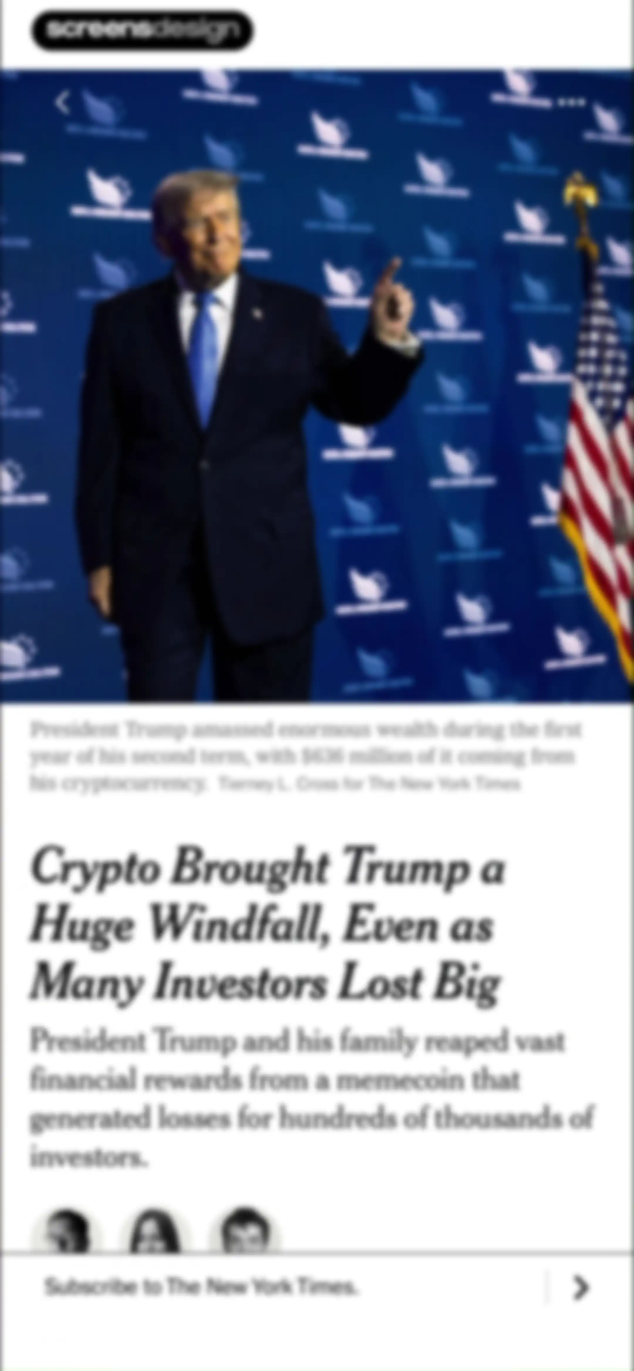 NYTimes: US and Global News screen 15
