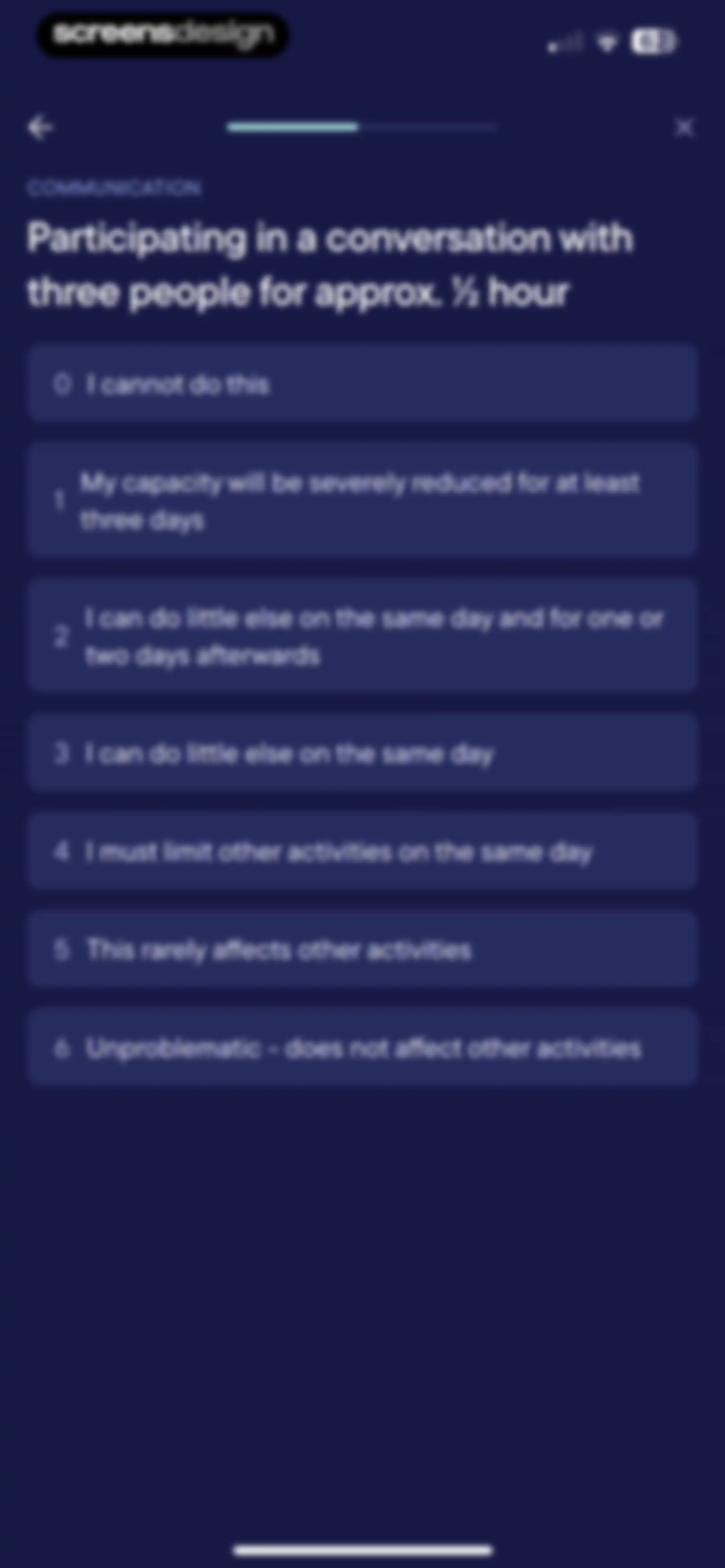 Visible: Pacing for illness screen 74