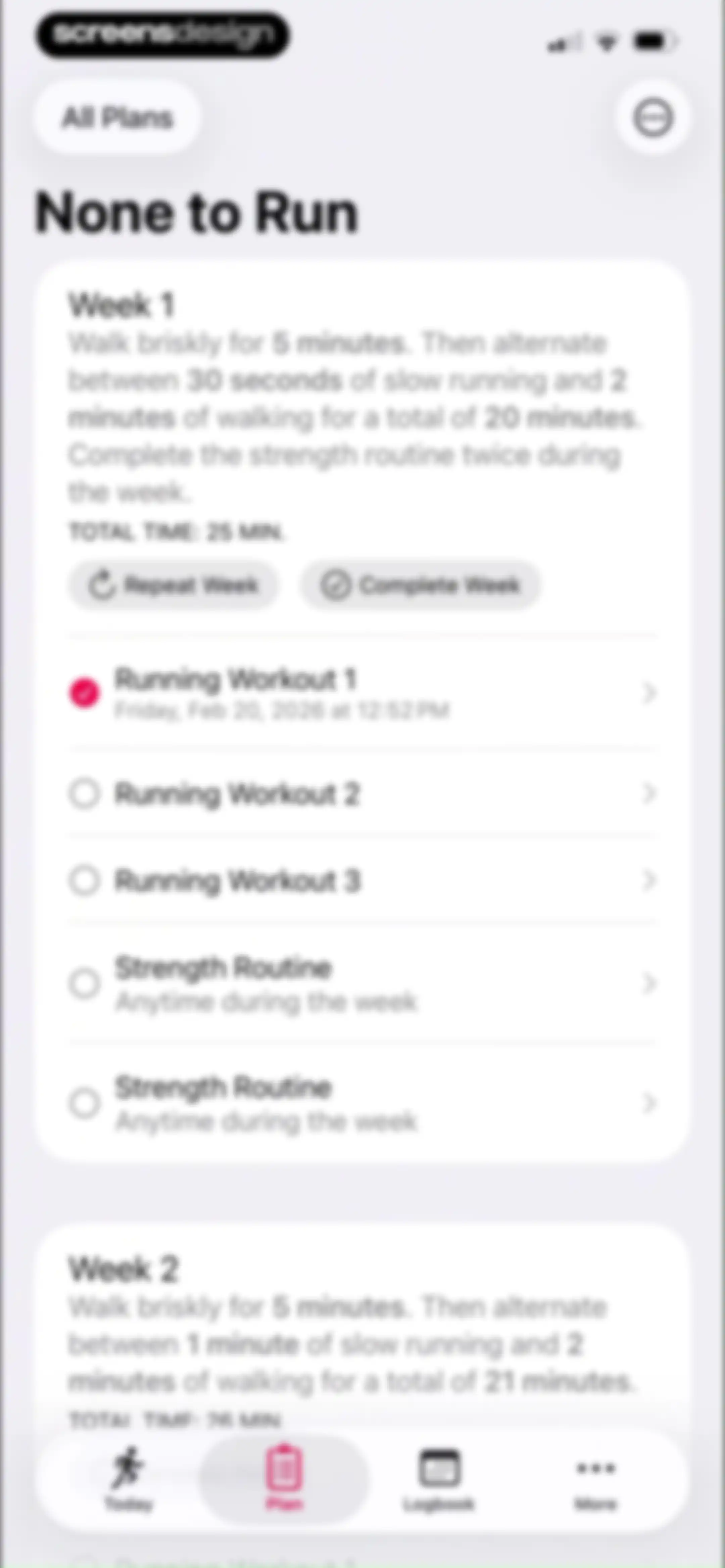 None to Run: Beginner, 5K, 10K screen 41