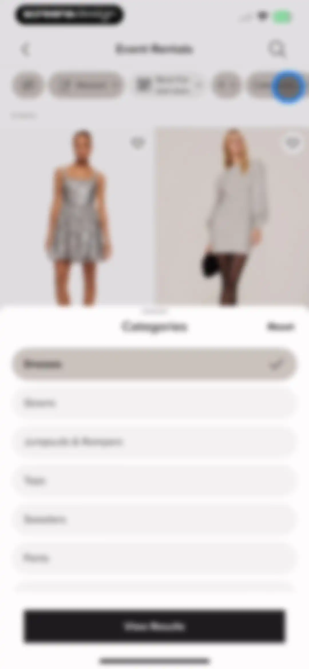 Rent the Runway (RTR) screen 43