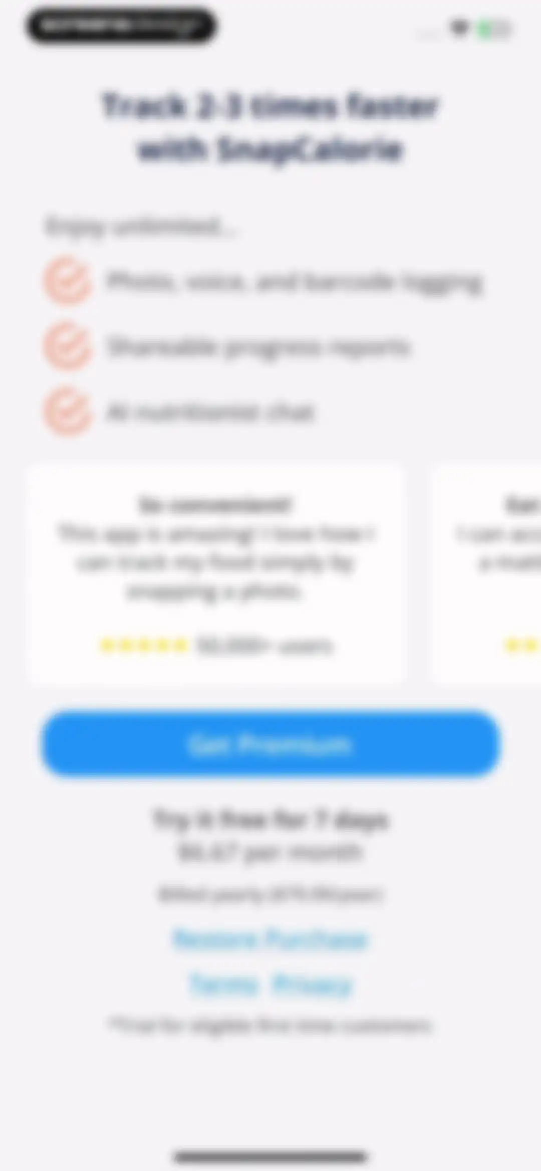 SnapCalorie AI Calorie Counter screen 17