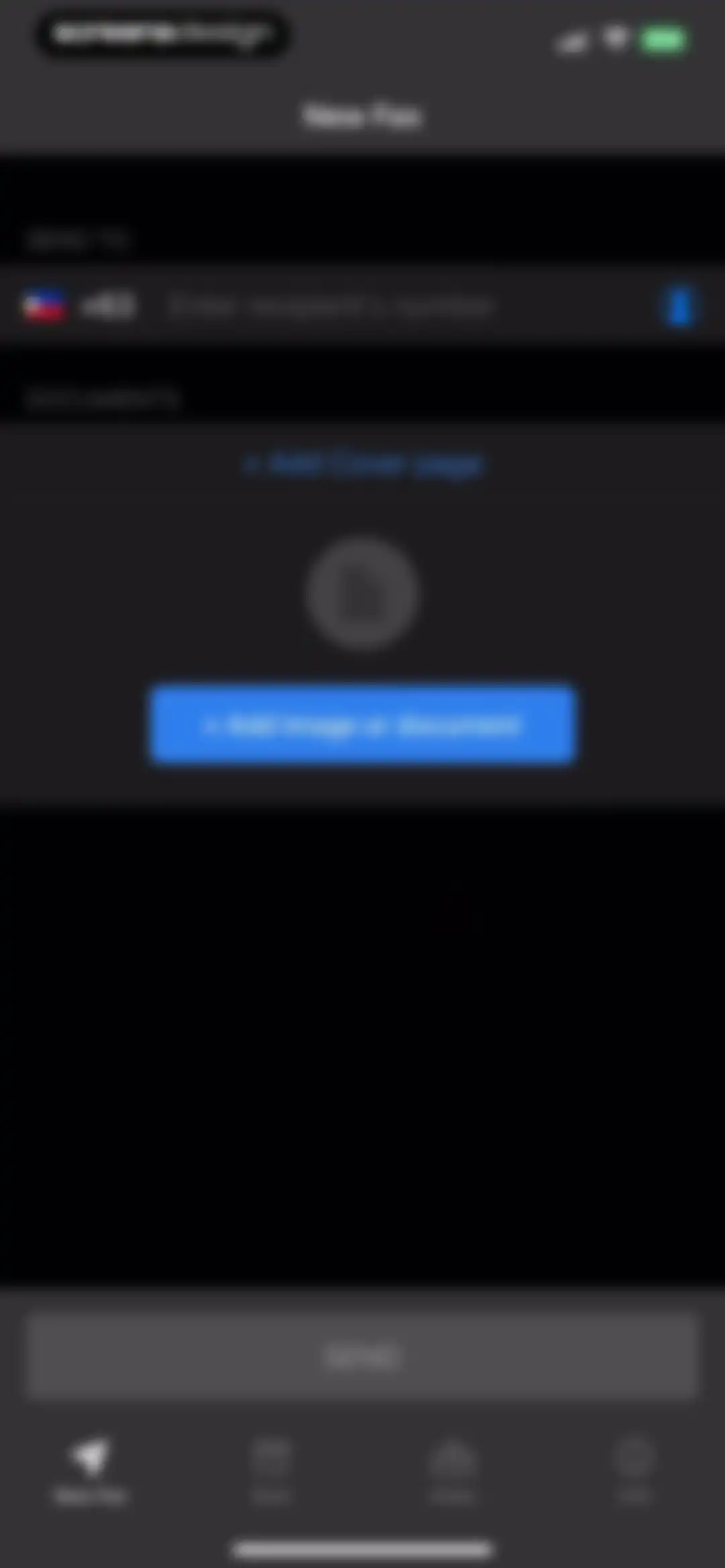 FAX from iPhone: Send Doc App screen 1