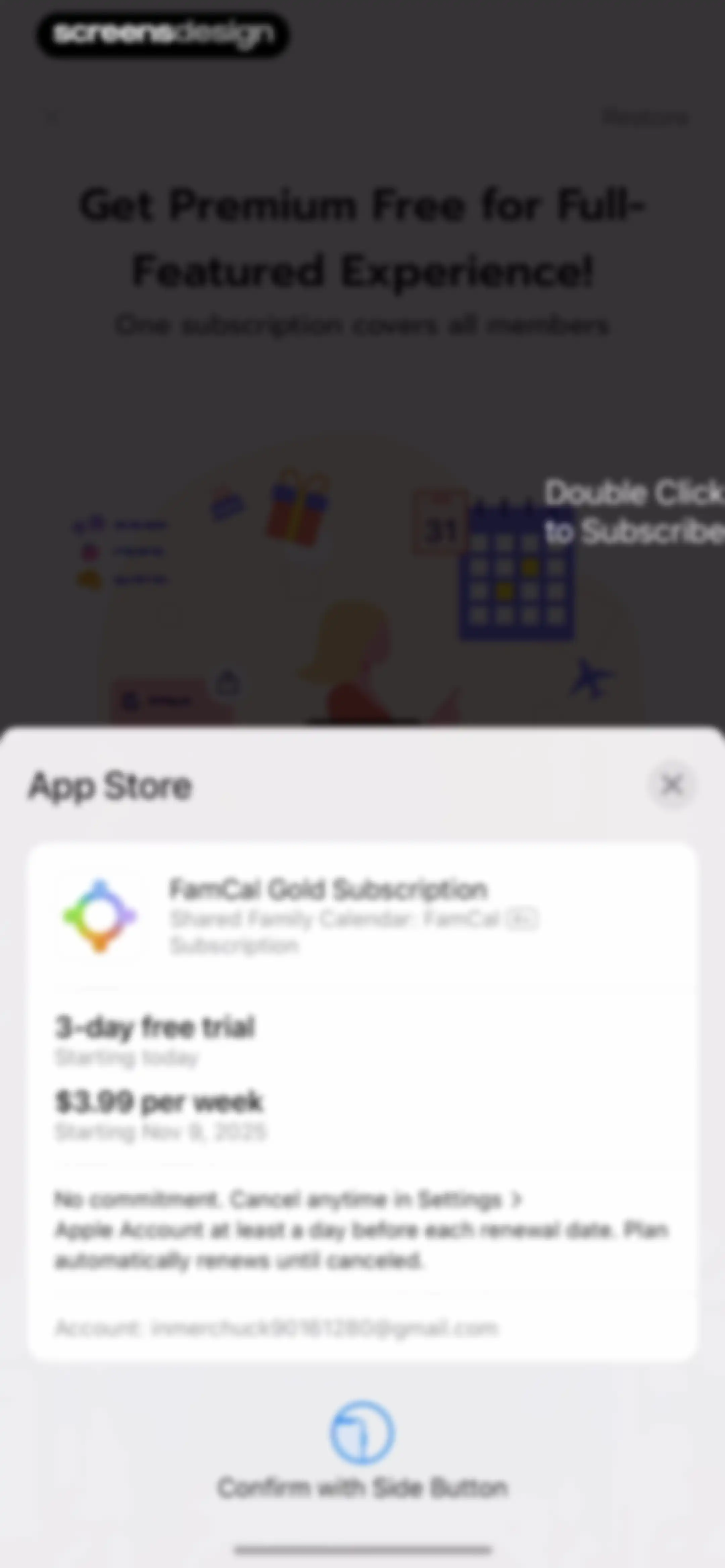 Shared Family Calendar: FamCal screen 7