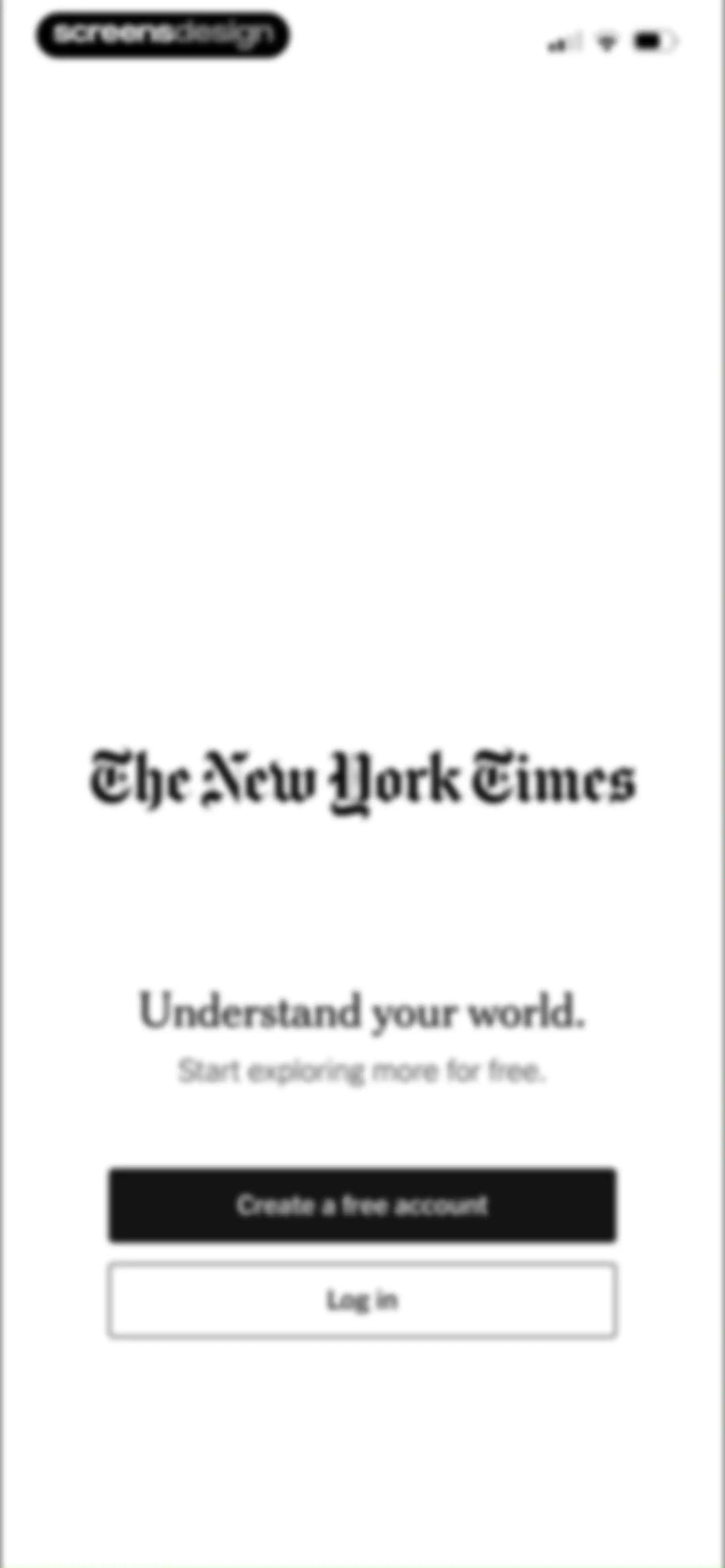 NYTimes: US and Global News screen 2