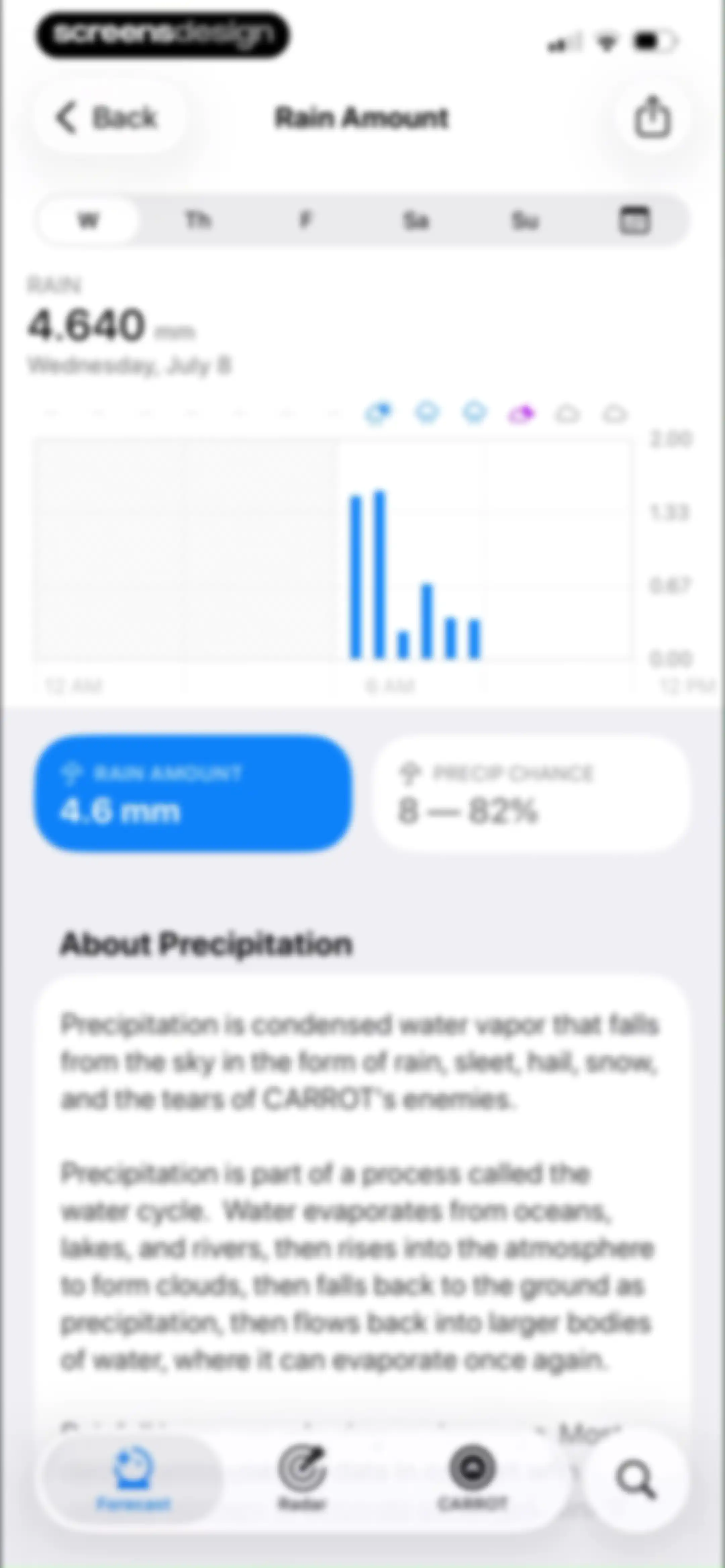 CARROT Weather: Alerts & Radar screen 28