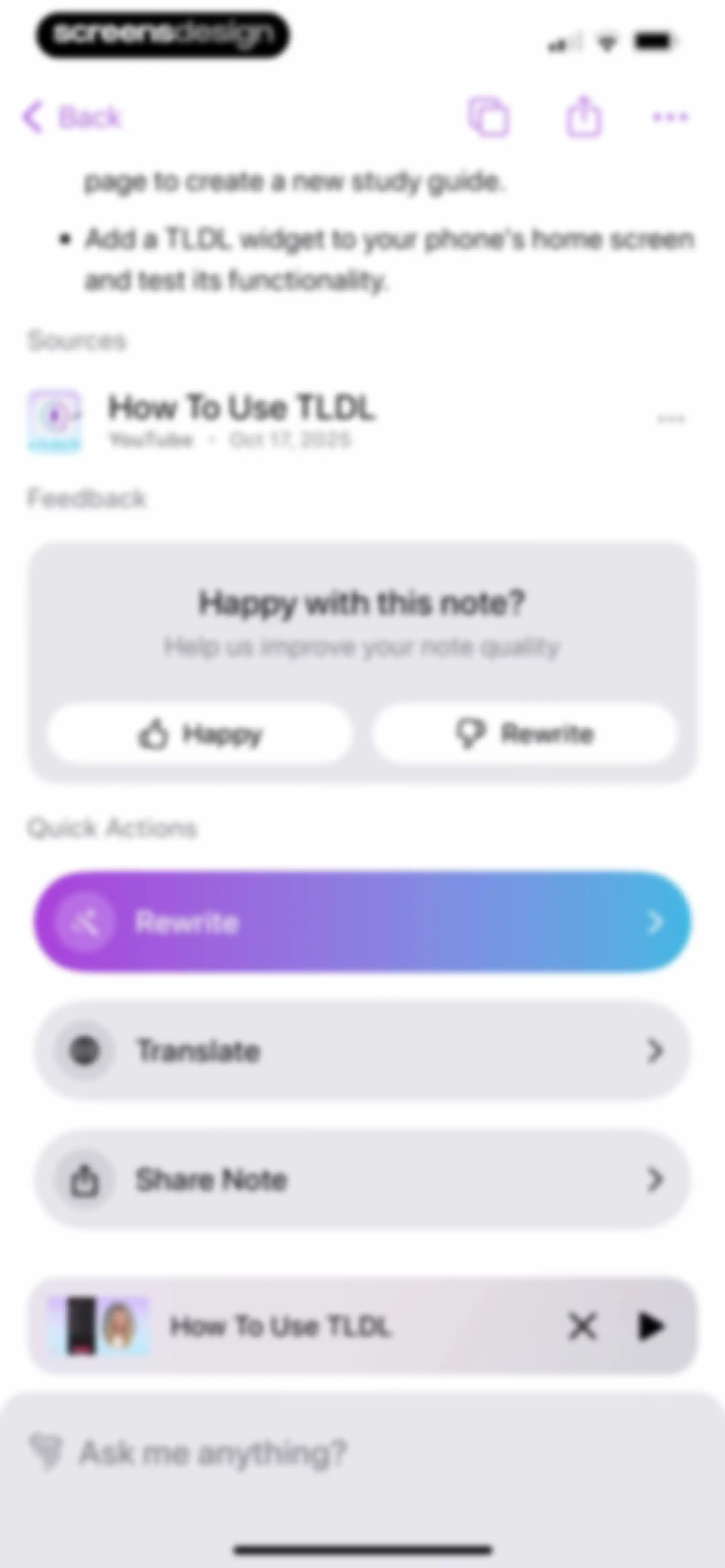 TLDL: AI Lecture Note Taker screen 79