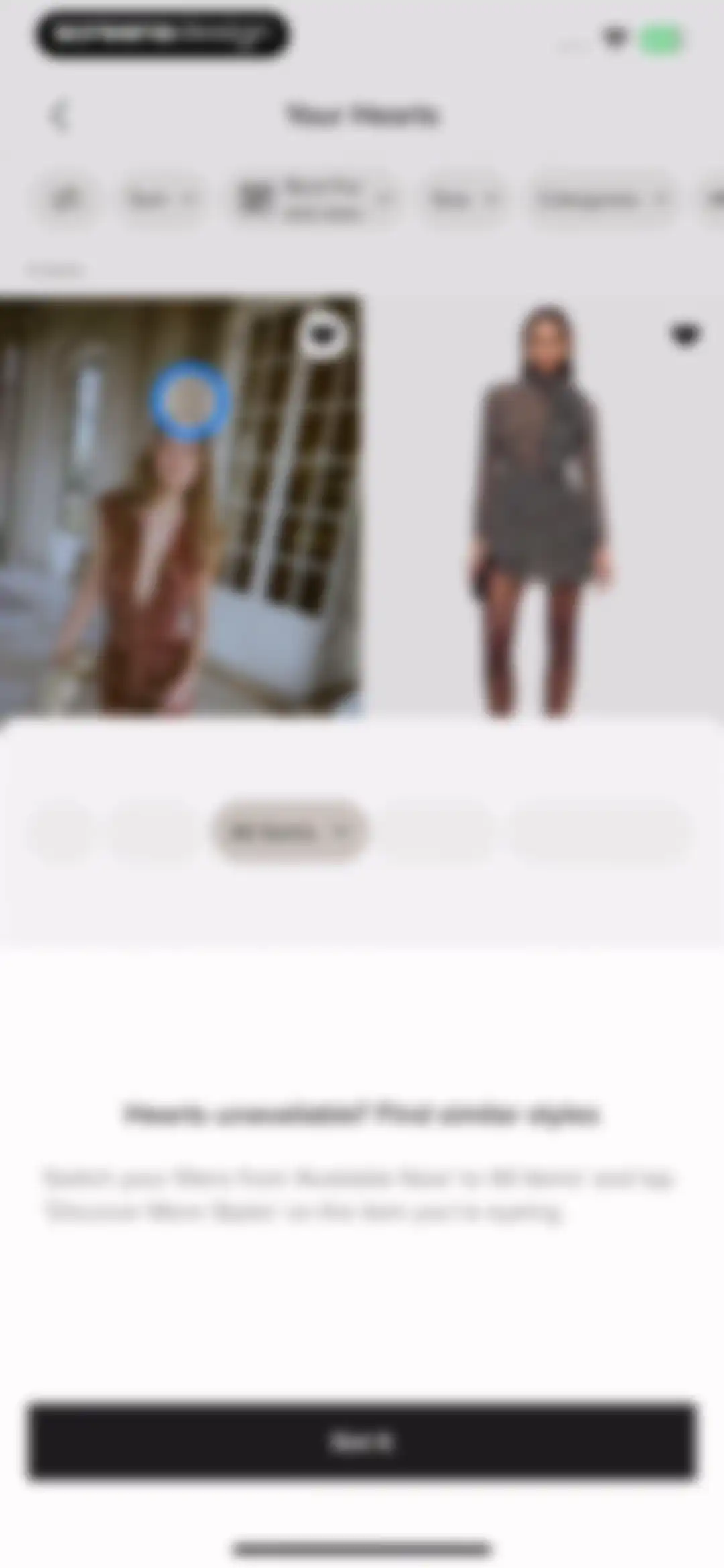 Rent the Runway (RTR) screen 86