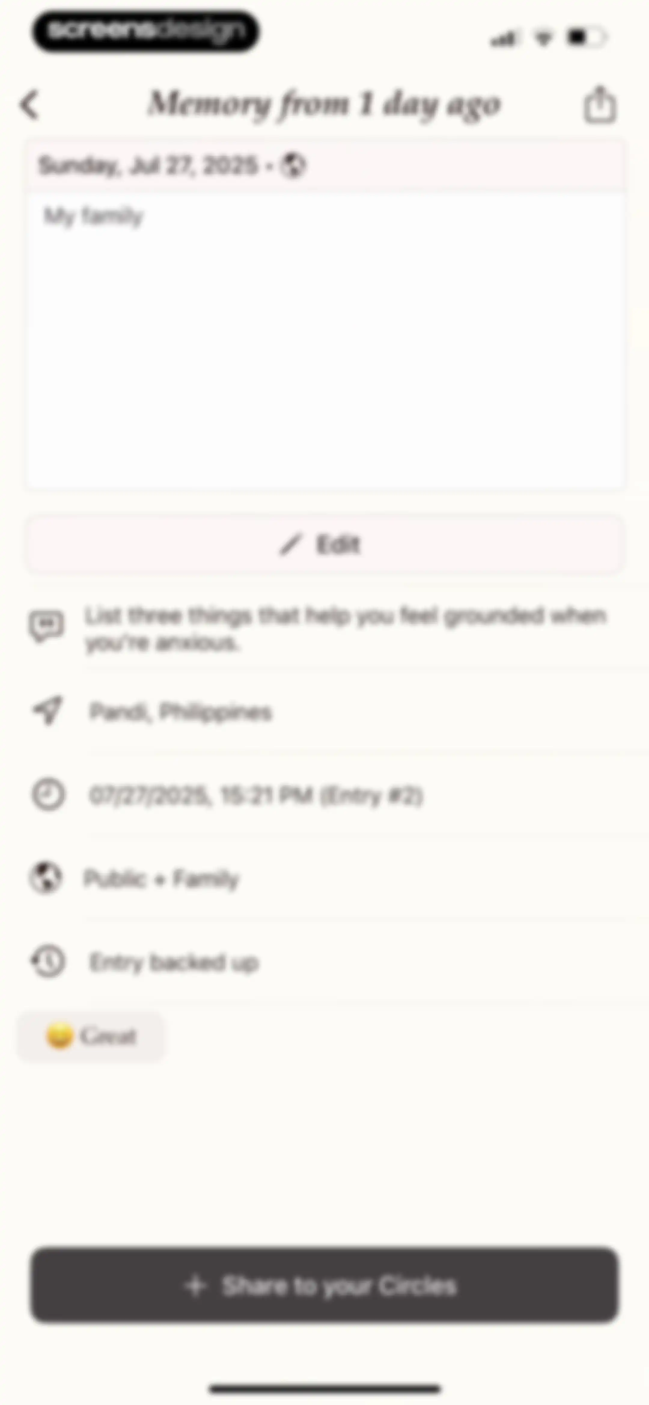 Gratitude Plus – Journal screen 173