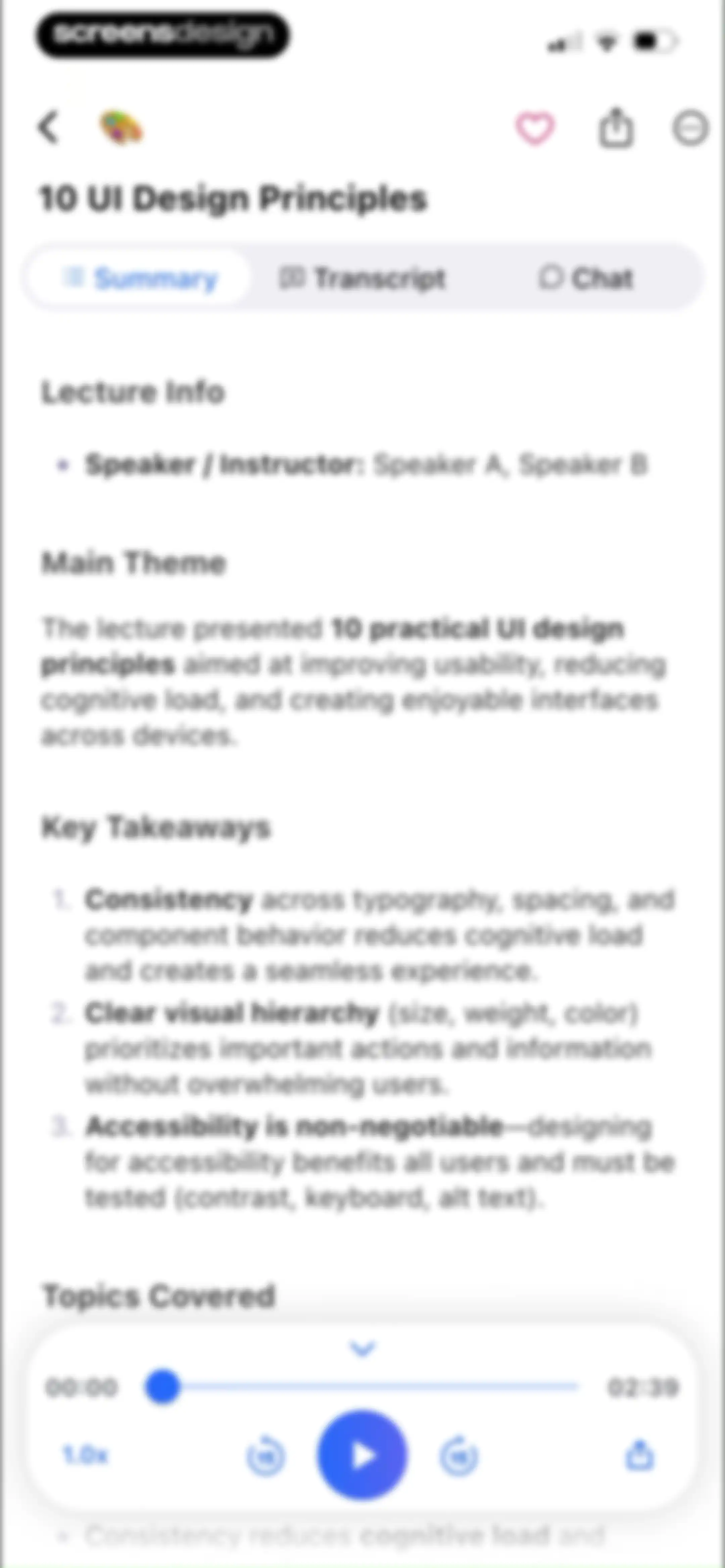 Summary - AI Note Taker screen 77