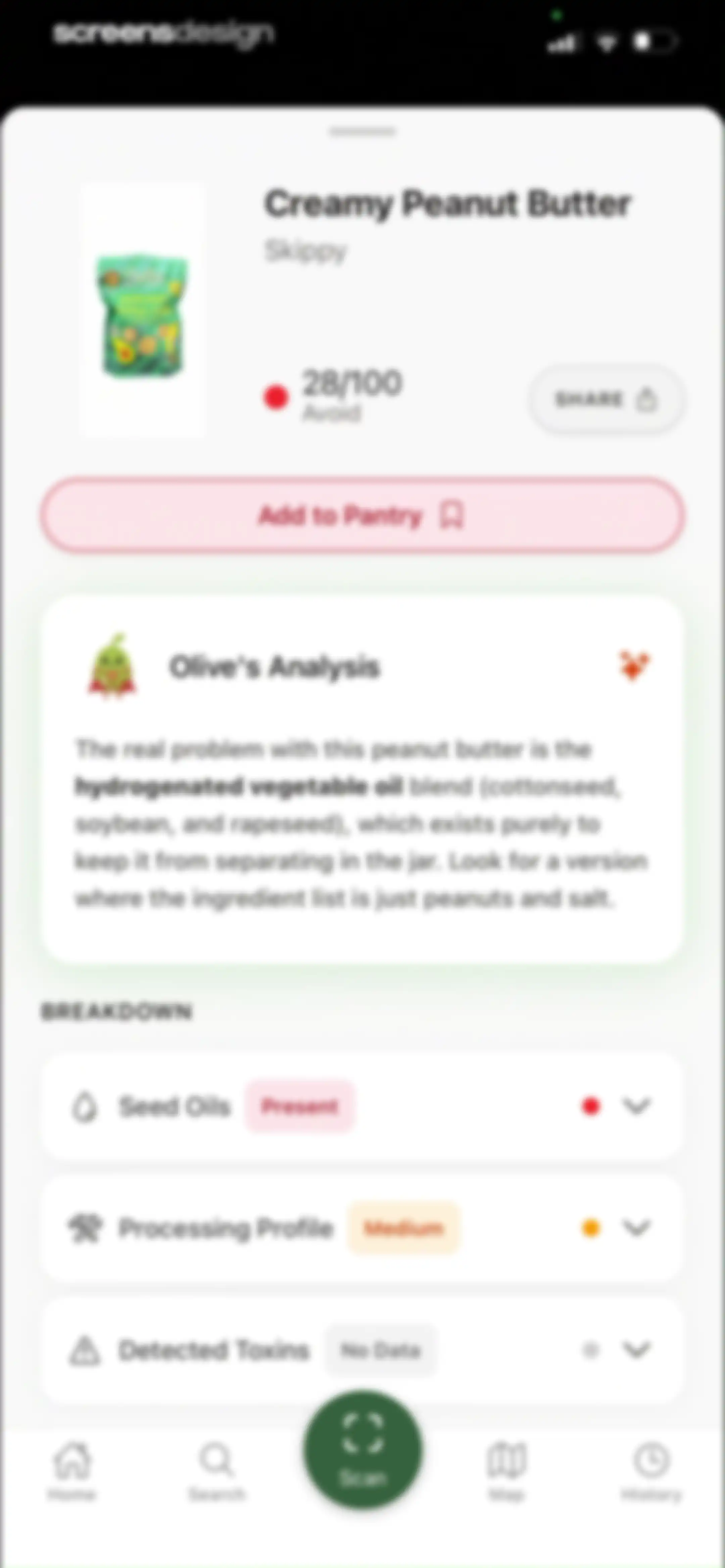 Olive: Food & Cosmetic Scanner screen 93