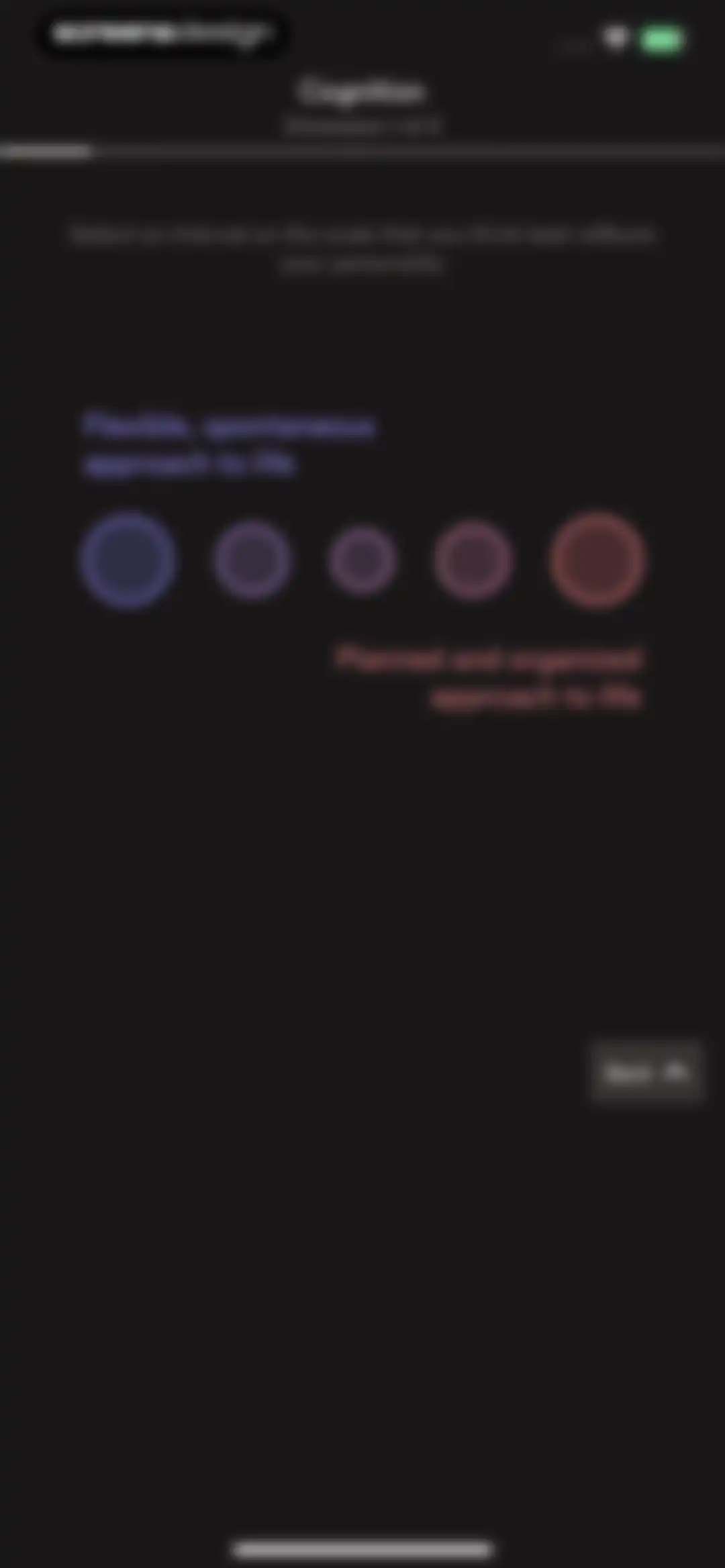 Dimensional: Personality Test screen 18
