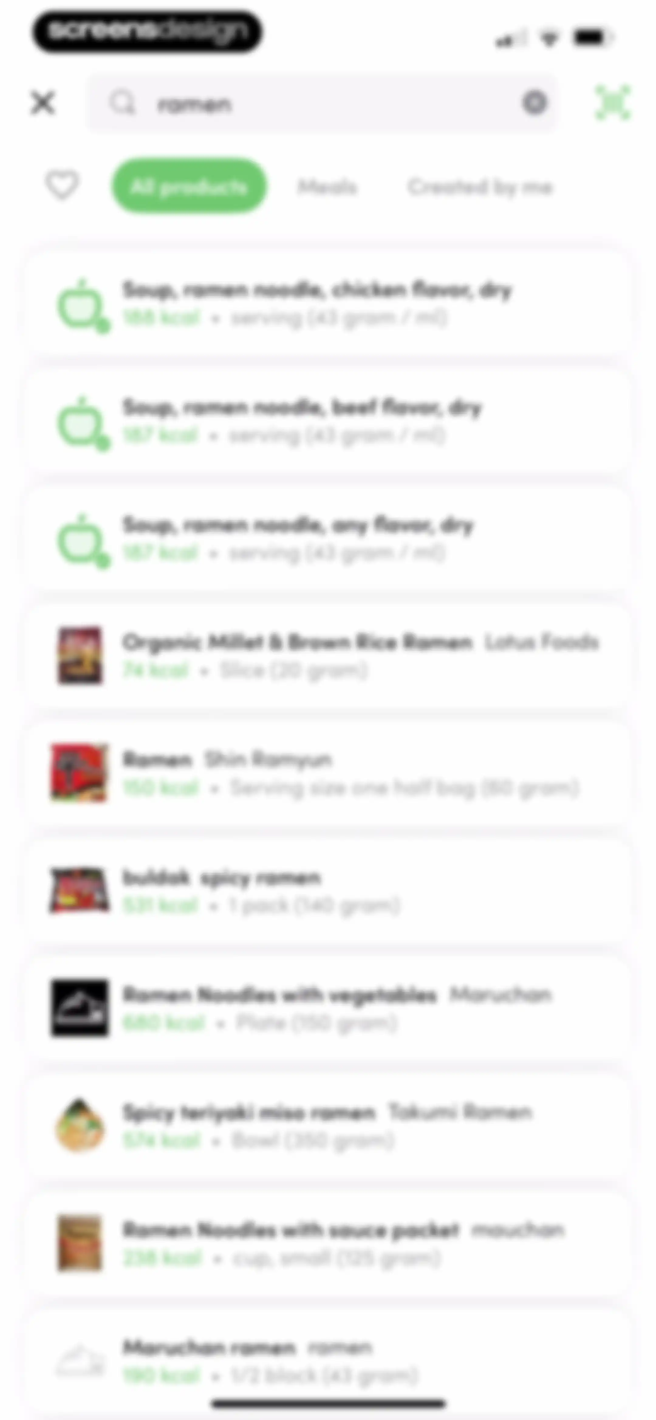 Calories and nutrition tracker screen 59
