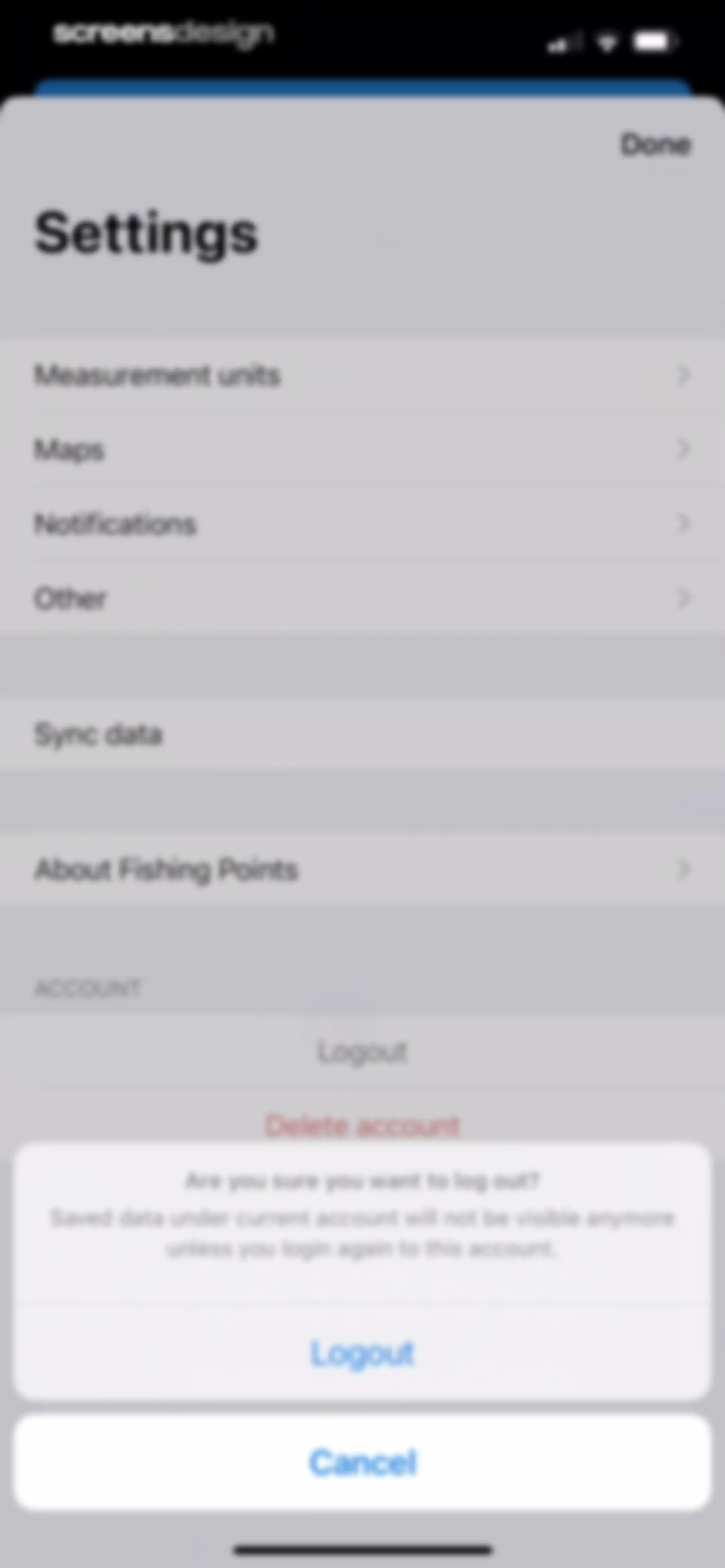 Fishing Points: Map & Forecast screen 124