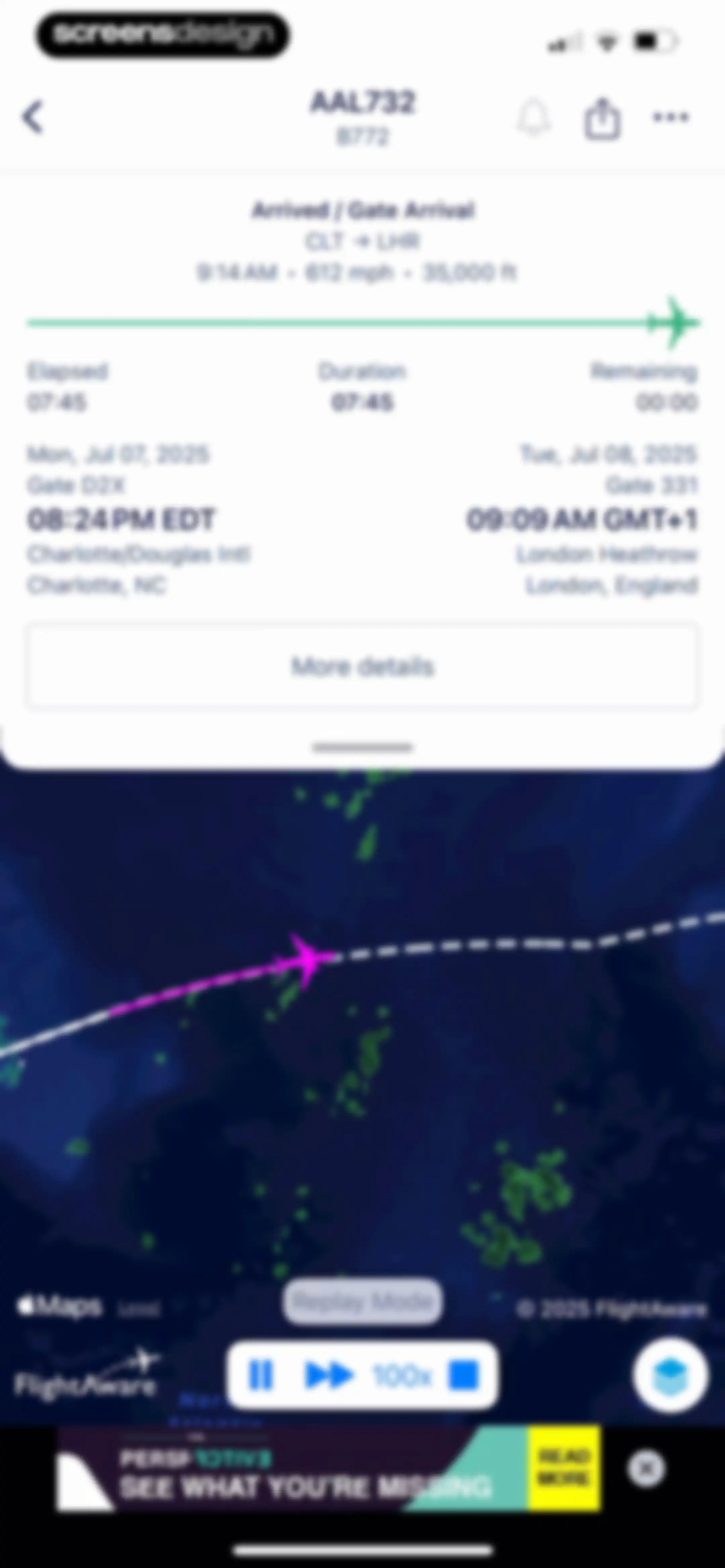 FlightAware Flight Tracker screen 44