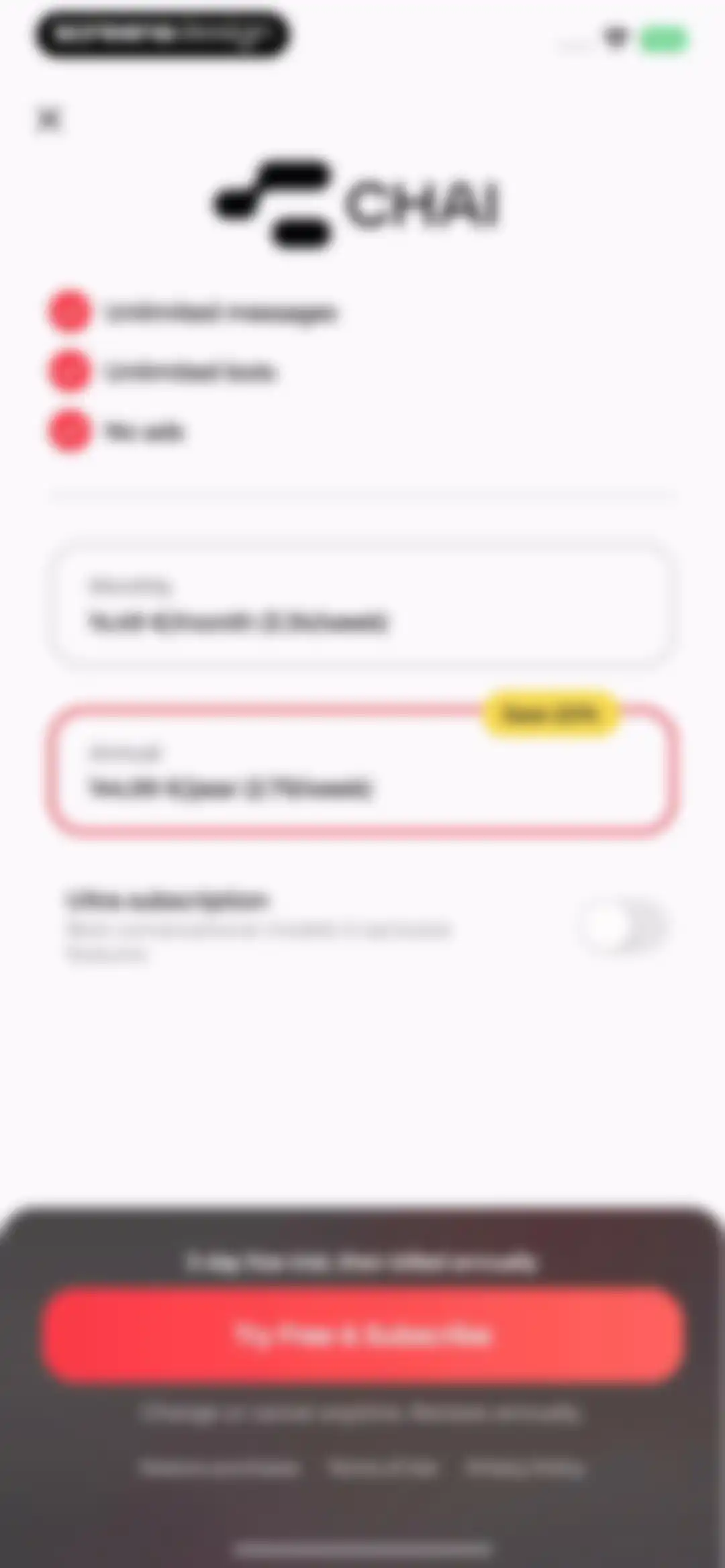 CHAI: Social AI Platform- Chat screen 7