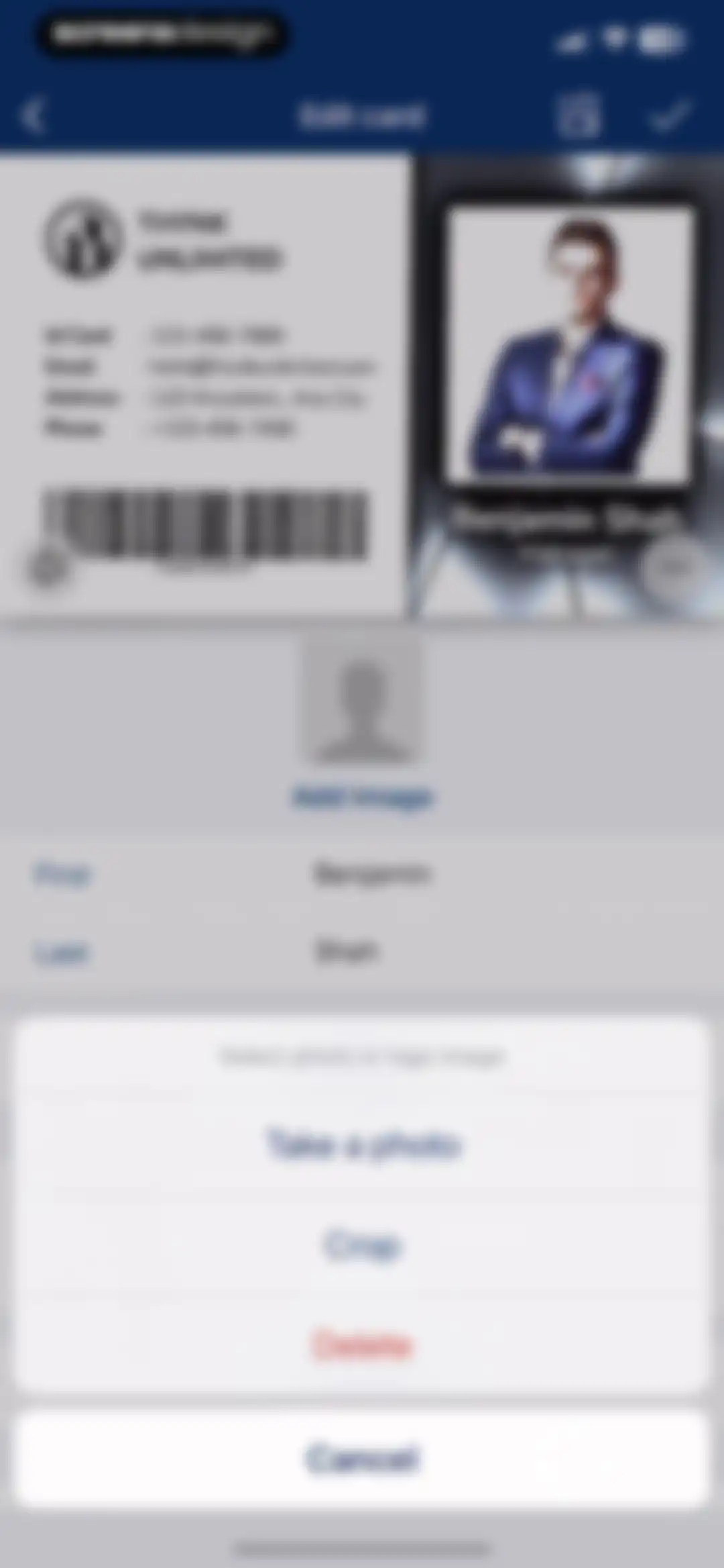 Business Card Reader screen 22