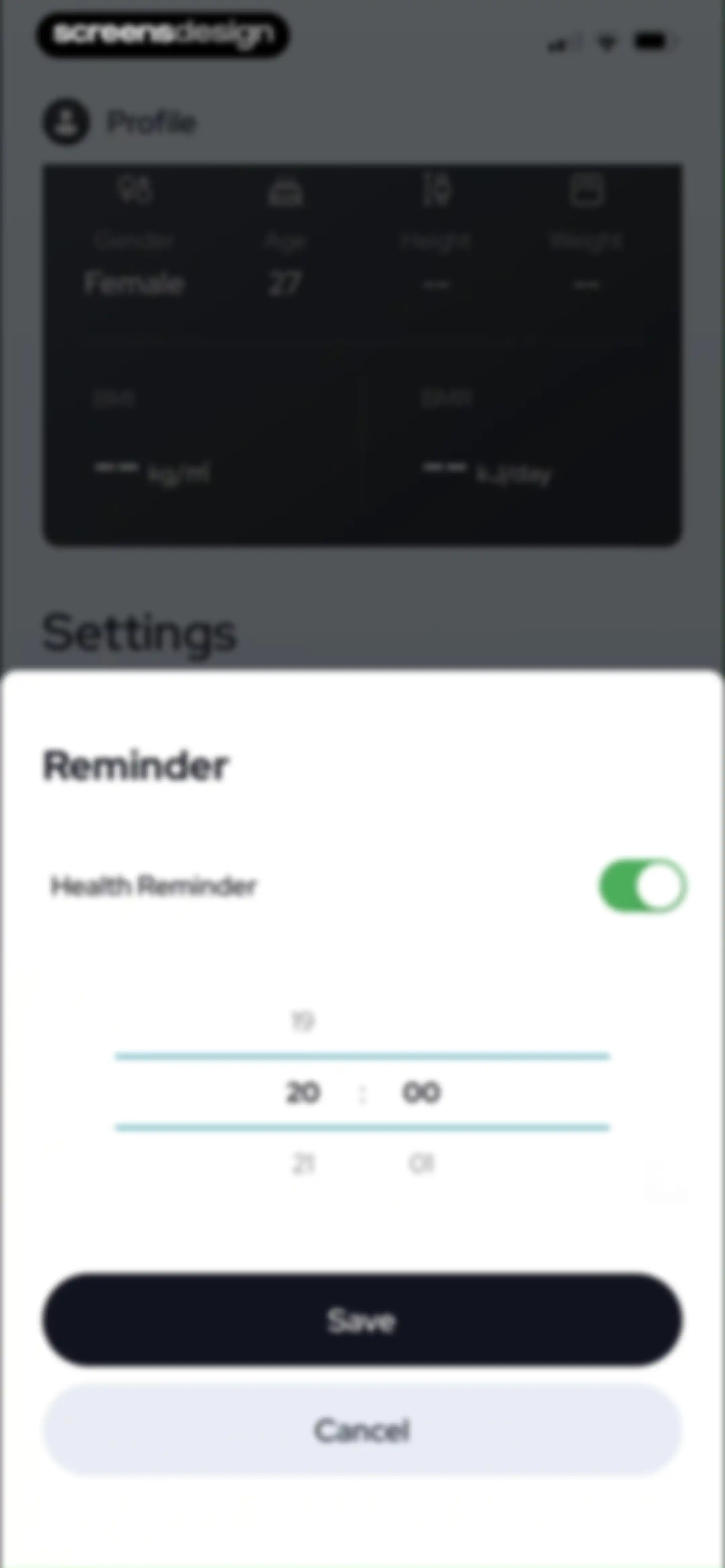 Health Planner & Tracker screen 123